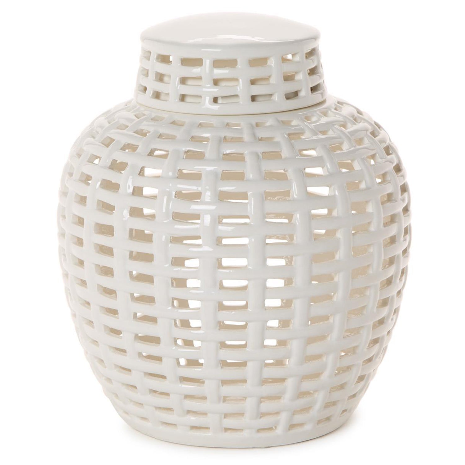 Classic Covered Canton Jar with Hand Cut Openings
