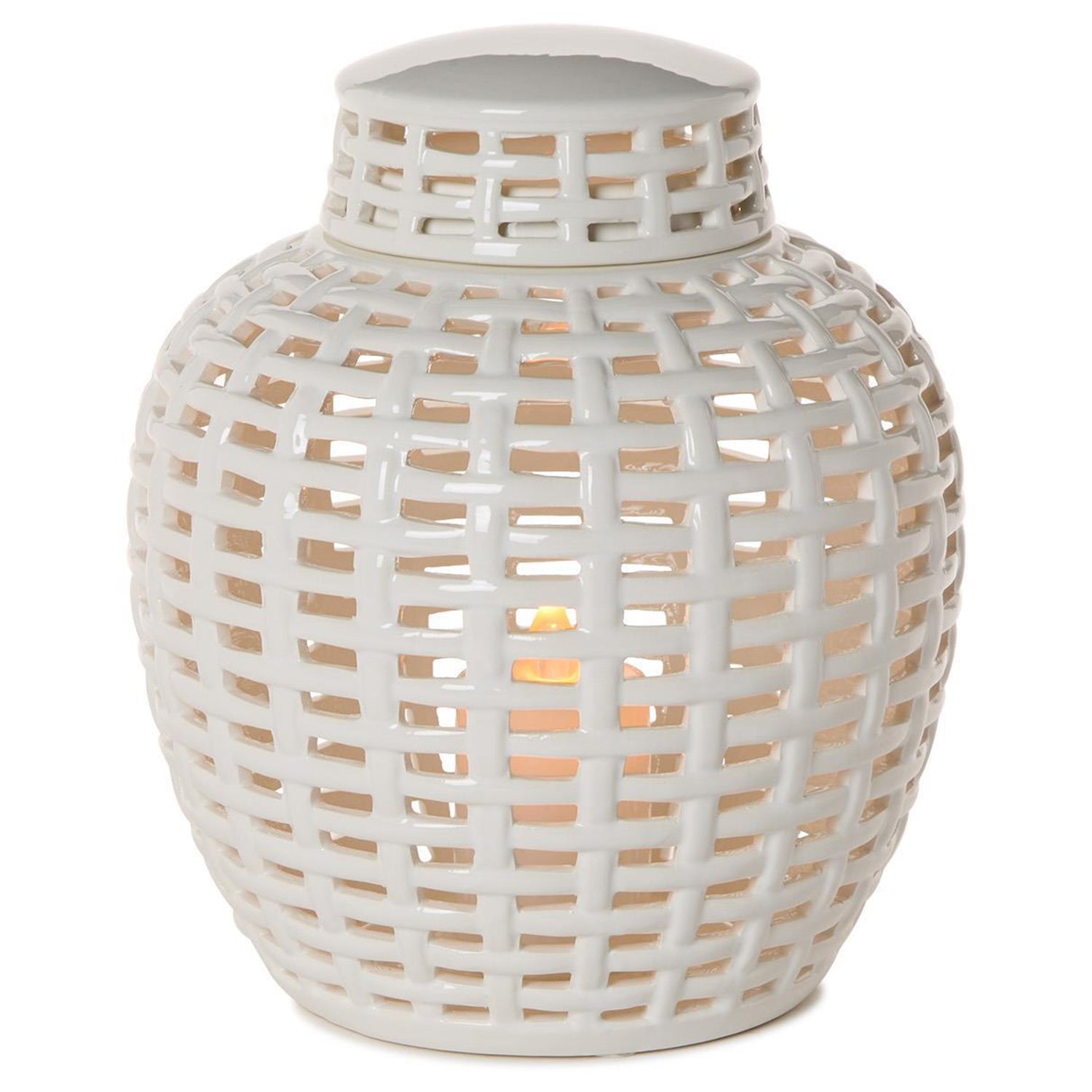 Classic Covered Canton Jar with Hand Cut Openings