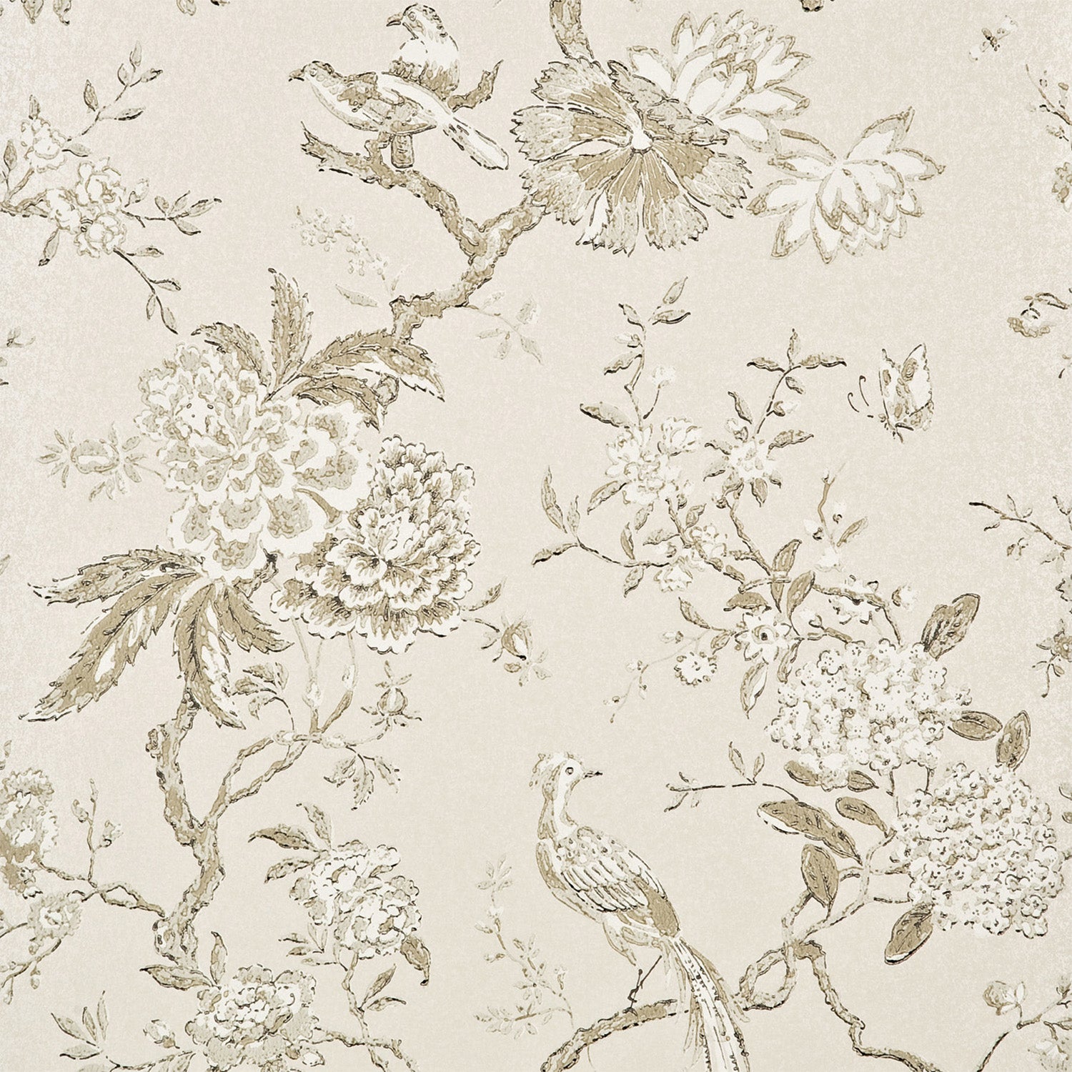 G P & J Baker Oriental Bird Ivory Wallpaper