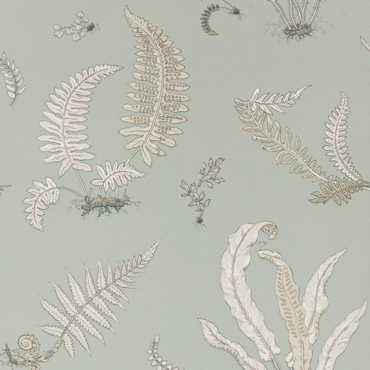 G P & J Baker Ferns Soft Blue Wallpaper