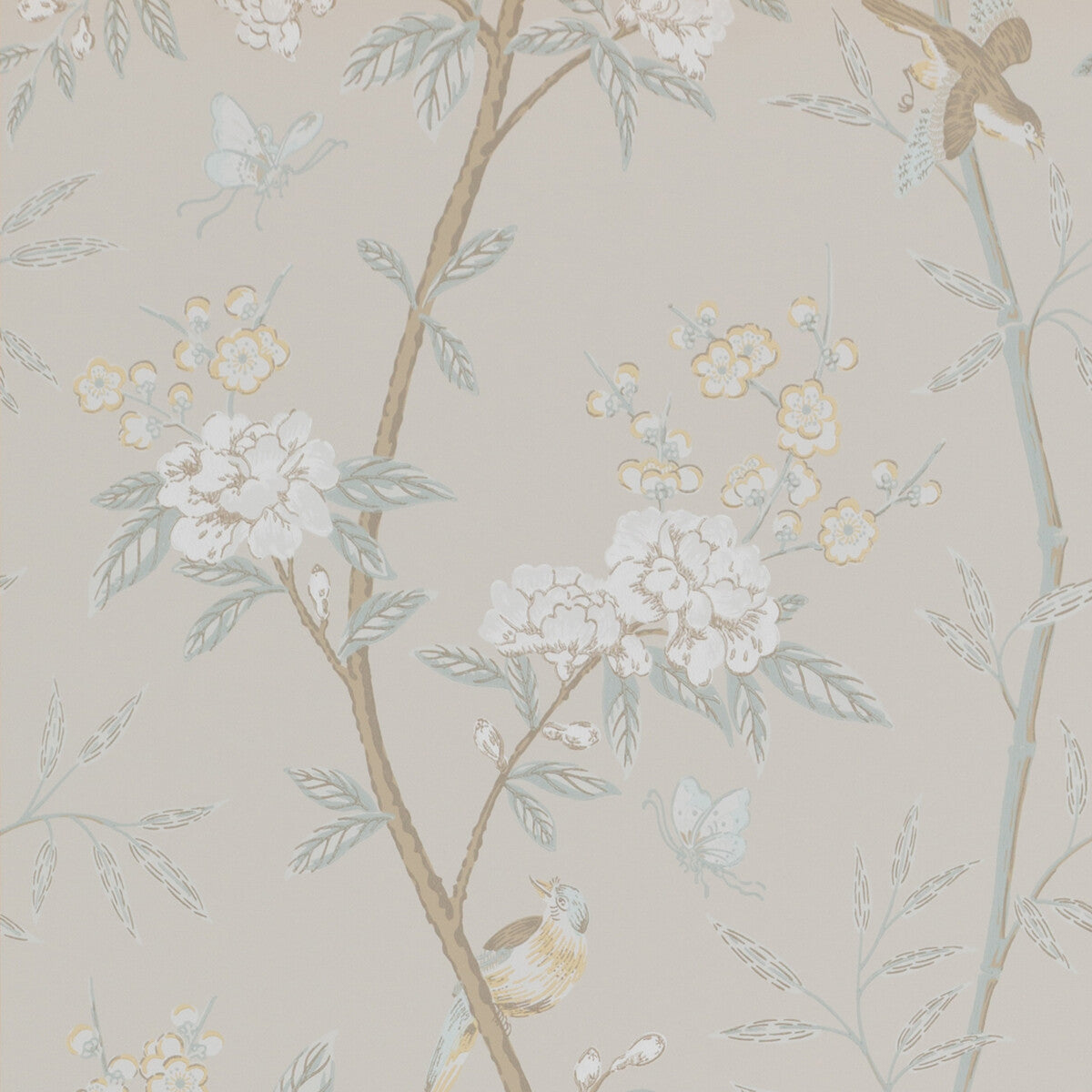G P & J Baker Peony & Blossom Soft Aqua Wallpaper