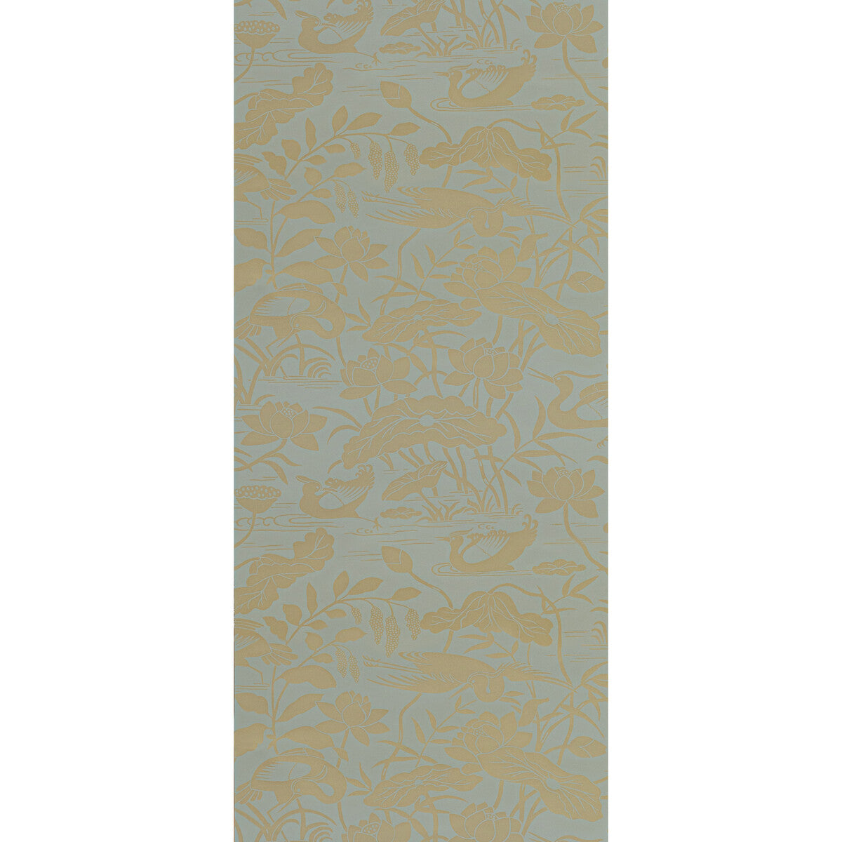G P & J Baker Heron & Lotus Flower Eucalyptus Wallpaper