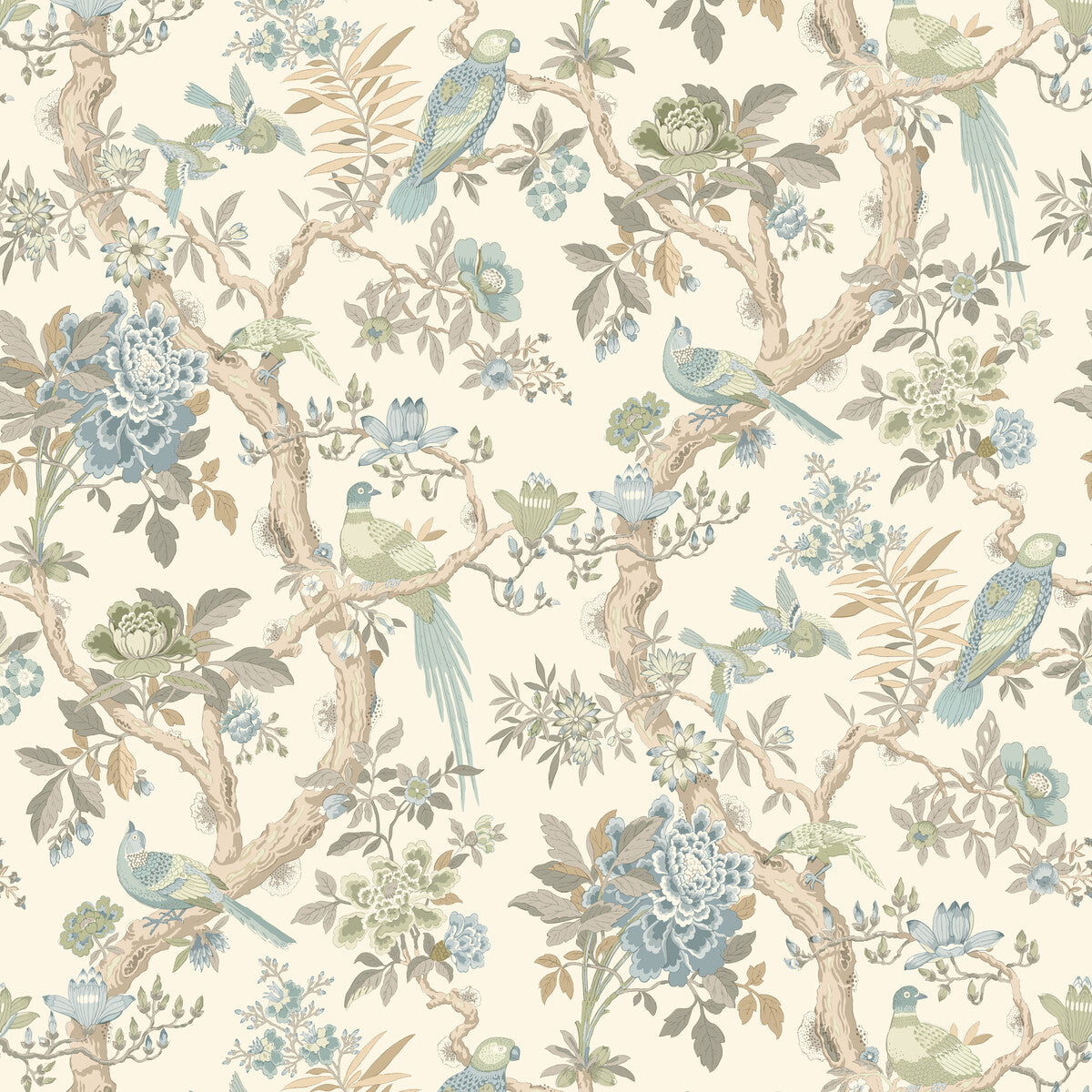 G P & J Baker Eltham Aqua Wallpaper