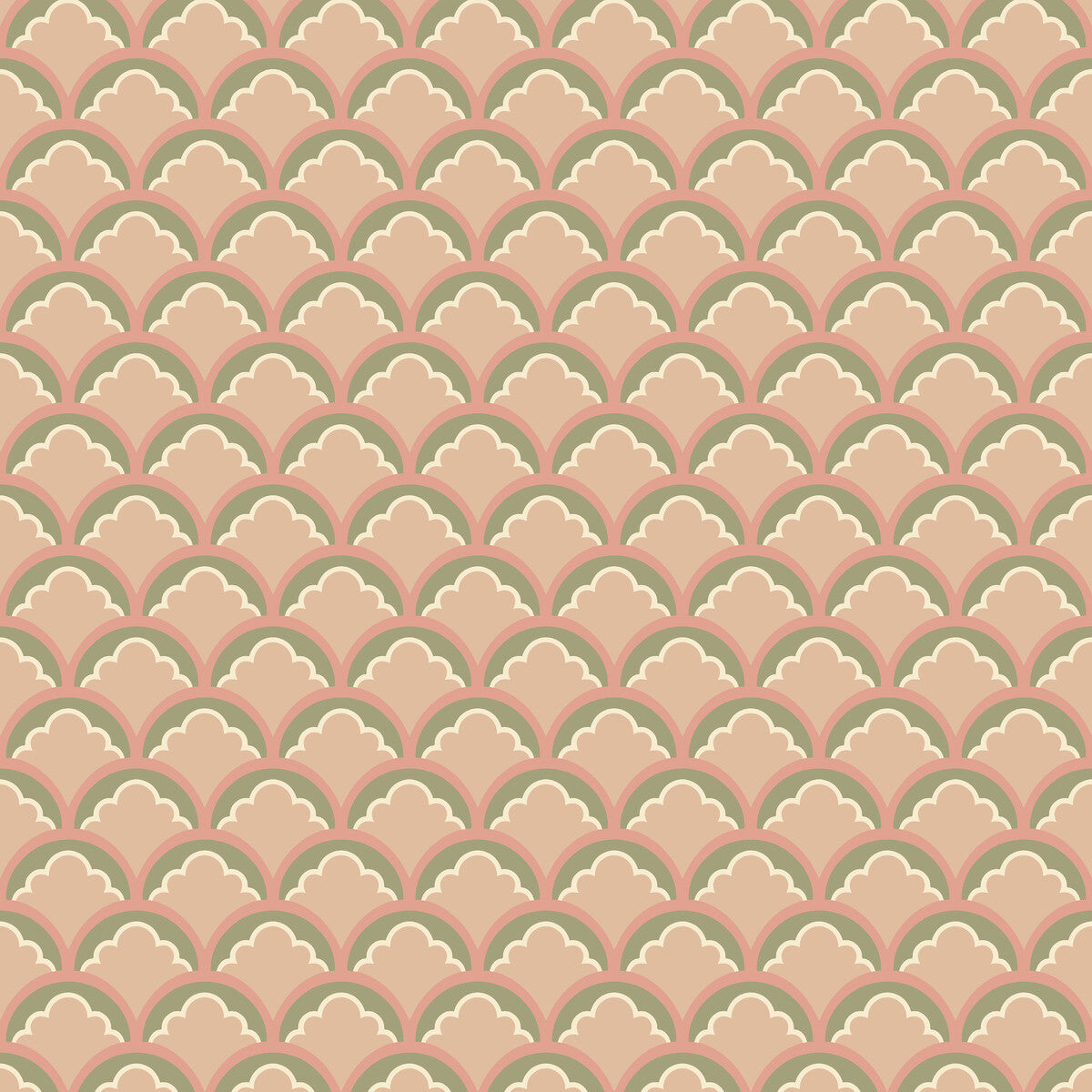 G P & J Baker Mount Temple Small Blush/Green Wallpaper