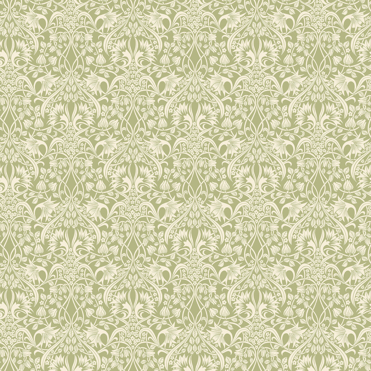 G P & J Baker Fritillerie Green Wallpaper