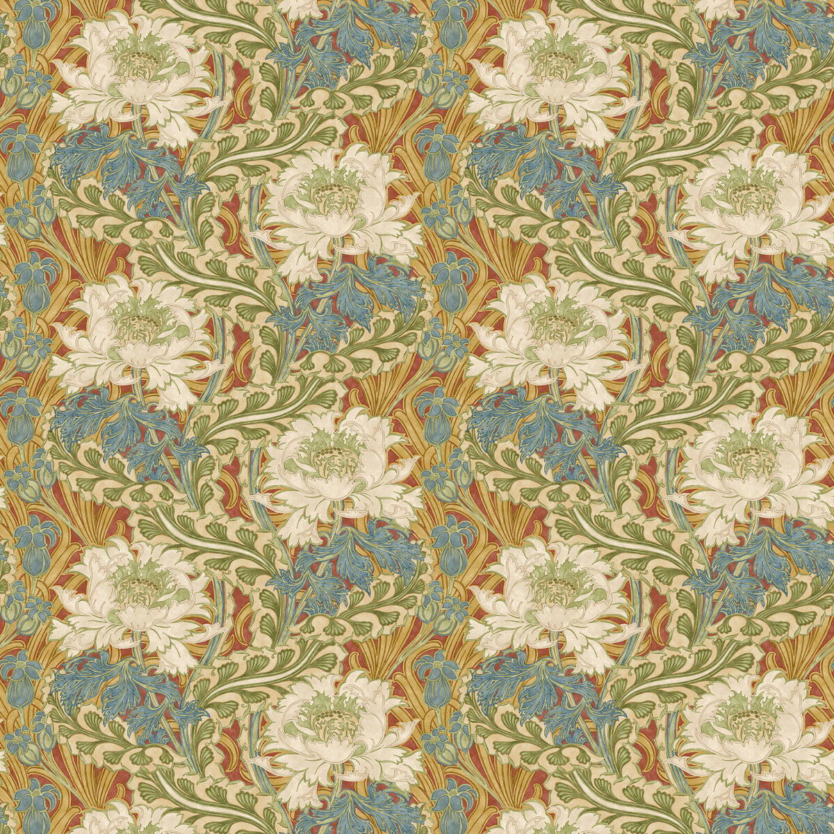 G P & J Baker Brantwood Red/Green Wallpaper