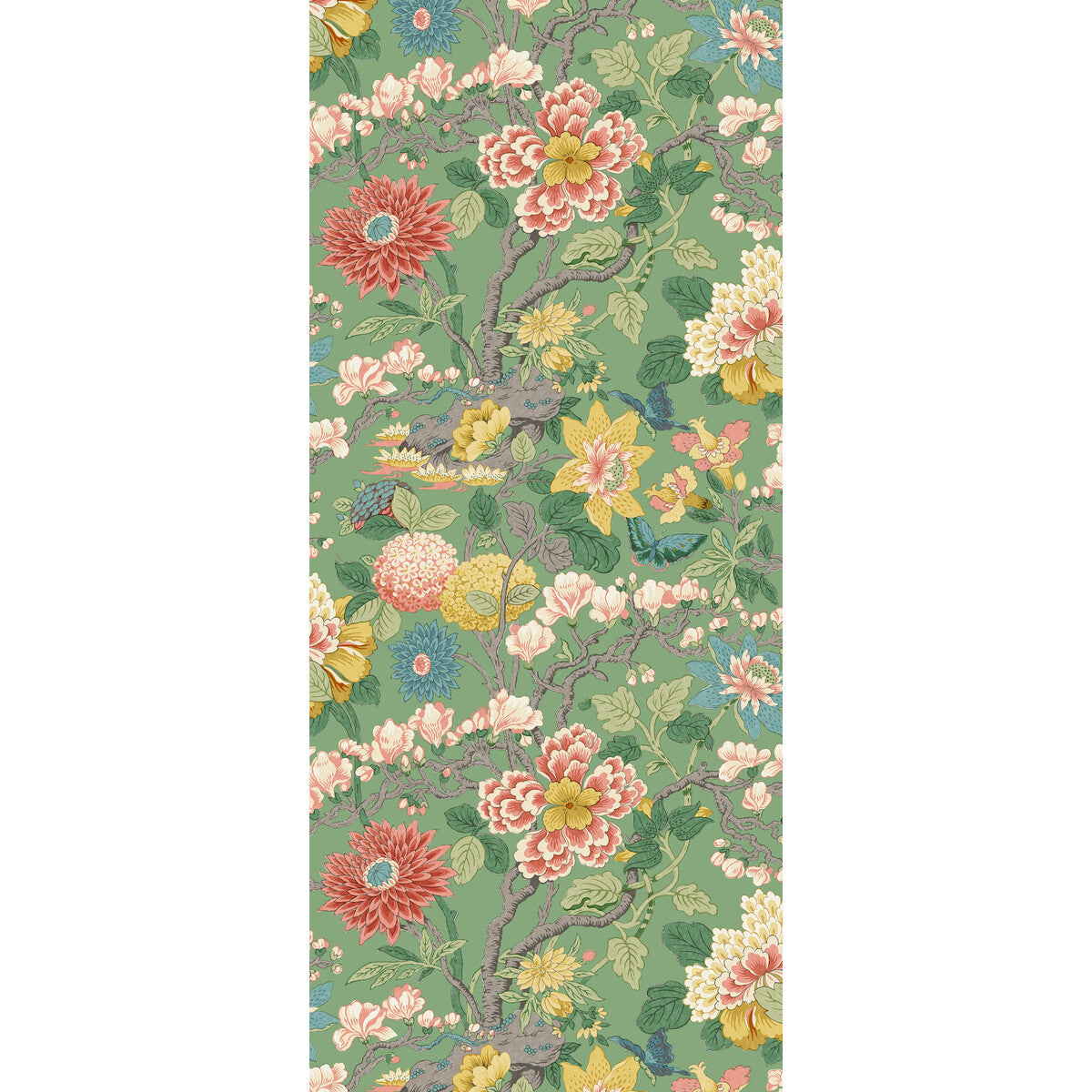 G P & J Baker Little Magnolia Emerald Wallpaper