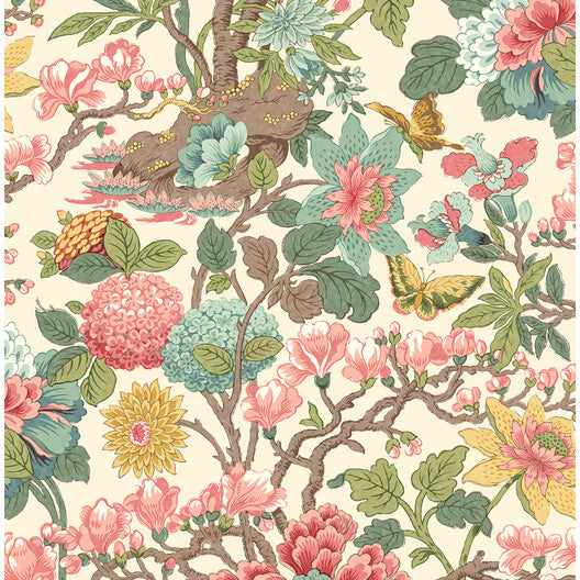 G P & J Baker Little Magnolia Rose Madder Wallpaper