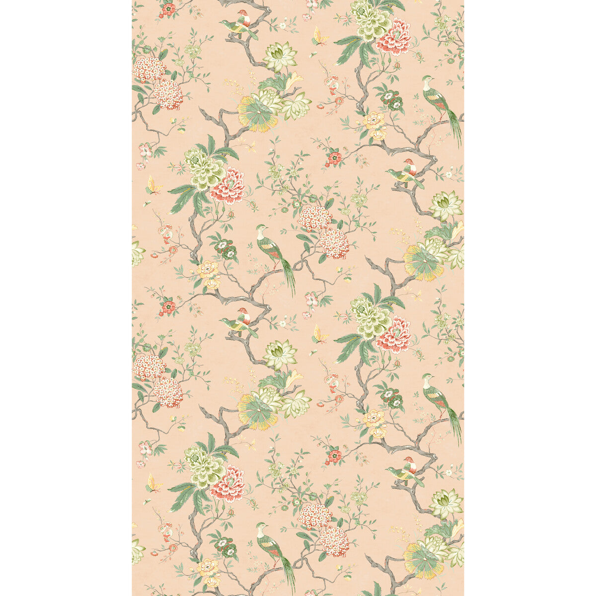 G P & J Baker Oriental Bird Blush Wallpaper