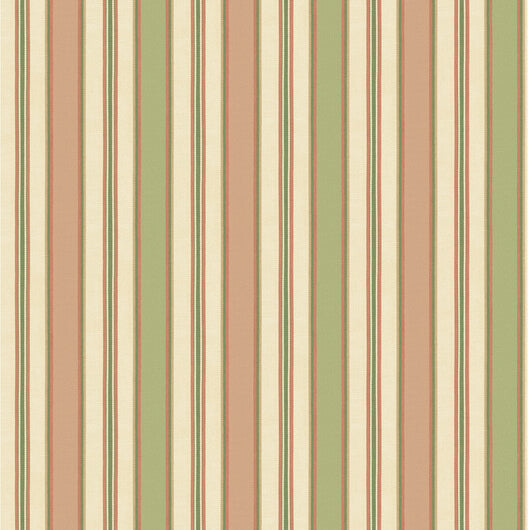 G P & J Baker Melbourne Stripe Soft Red/Green Wallpaper