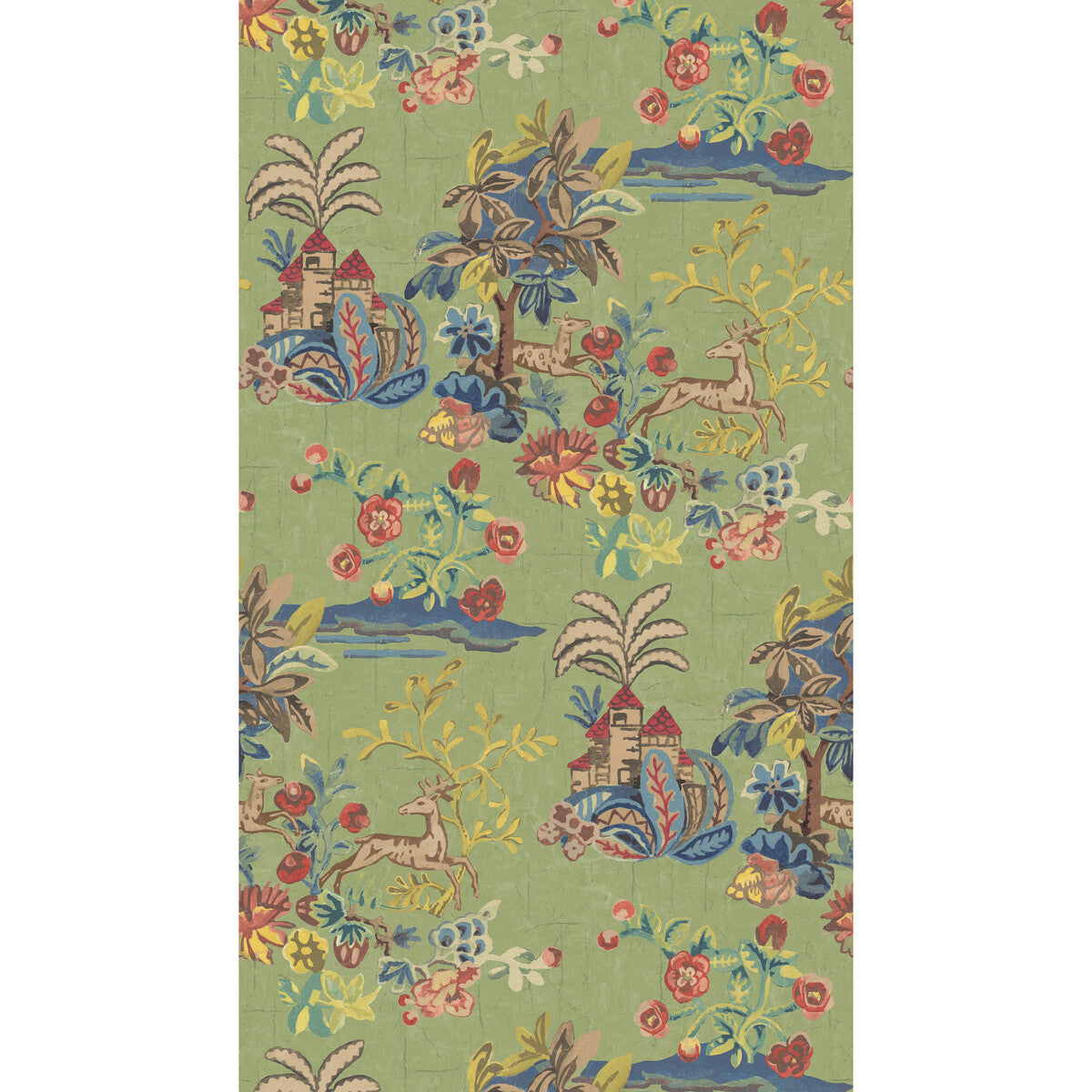 G P & J Baker Knights Tale Spring Green Wallpaper