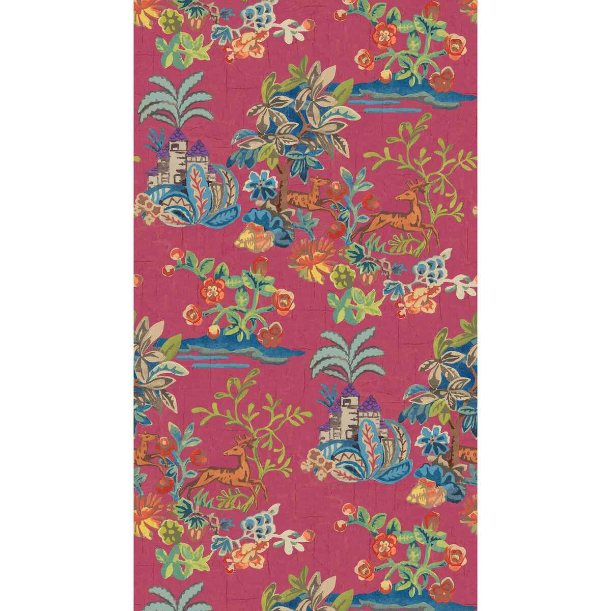 G P & J Baker Knights Tale Fuchsia Wallpaper
