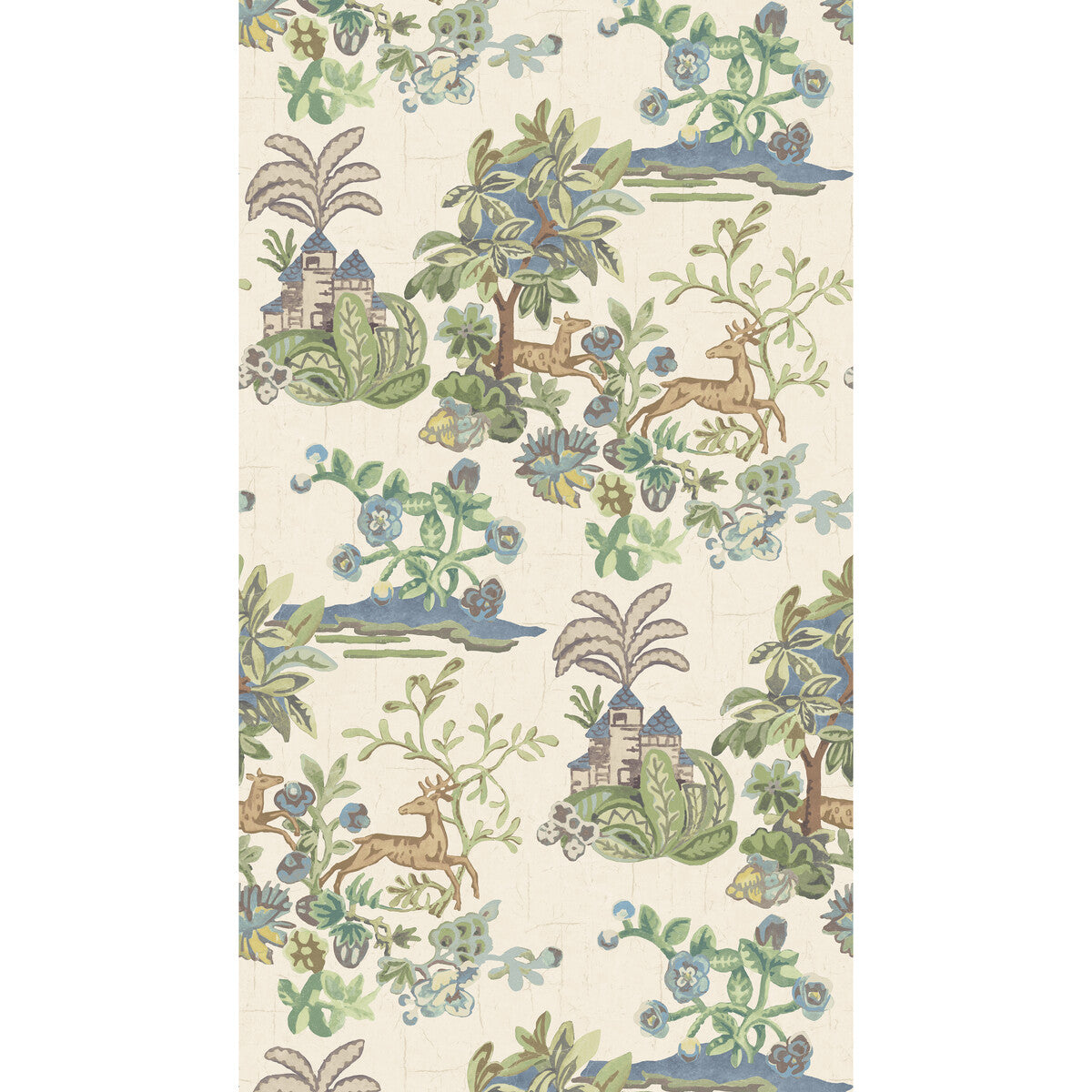 G P & J Baker Knights Tale Sage/Blue Wallpaper