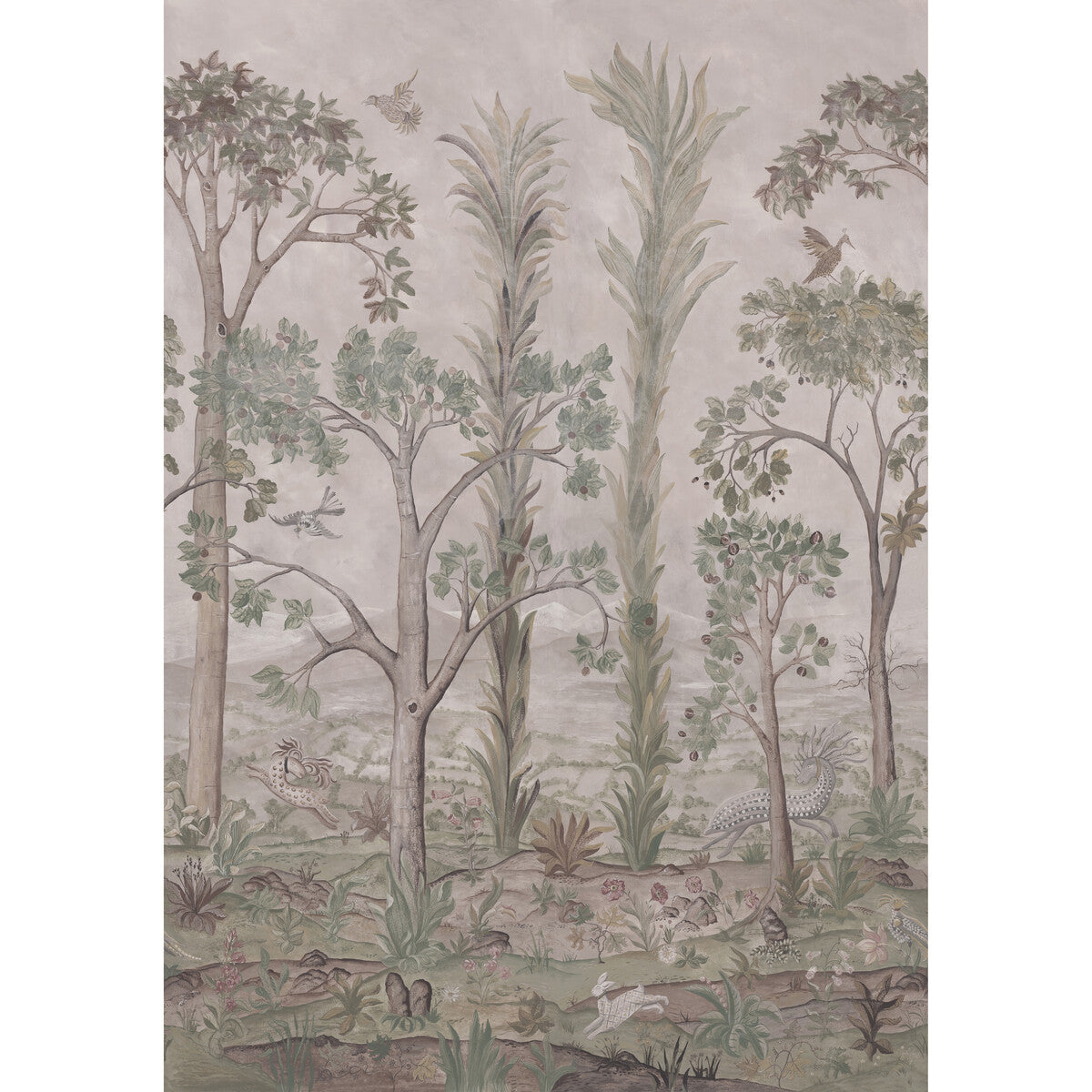 G P & J Baker Tall Trees Soft Green Wallpaper