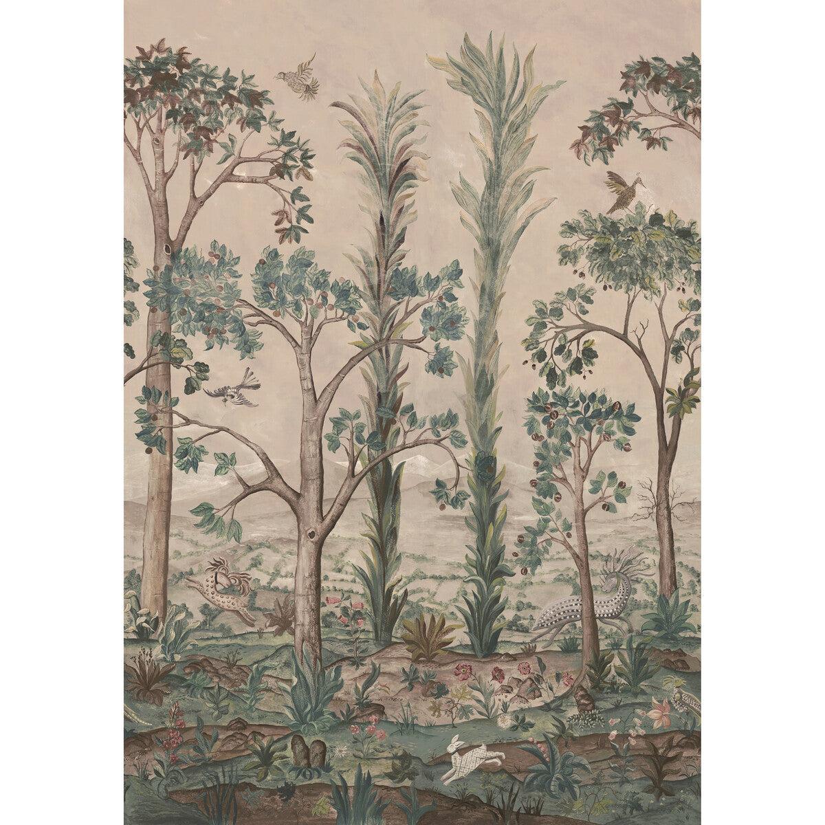 G P & J Baker Tall Trees Sunset Wallpaper