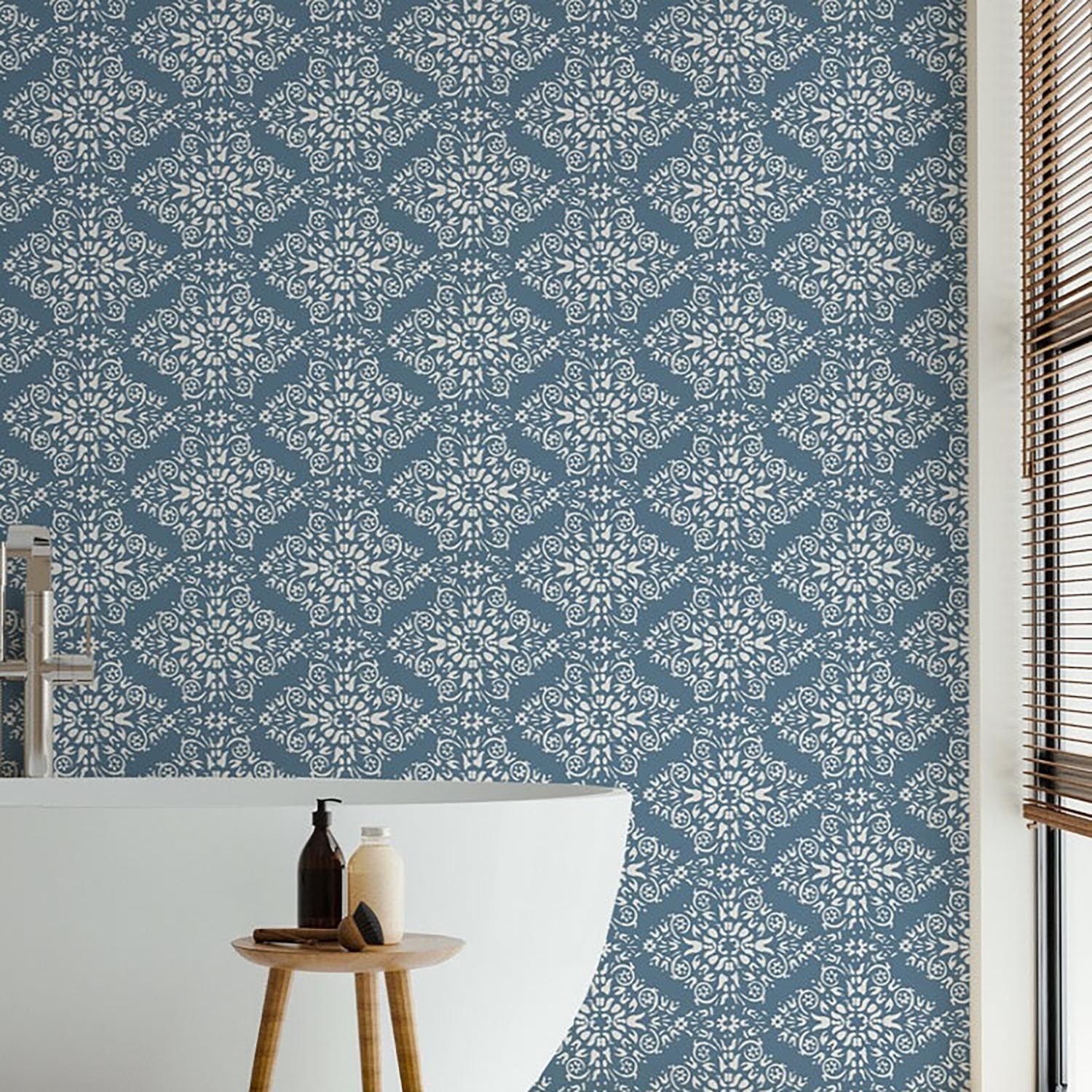 Mitchell Black Timbre Damask Wallpaper