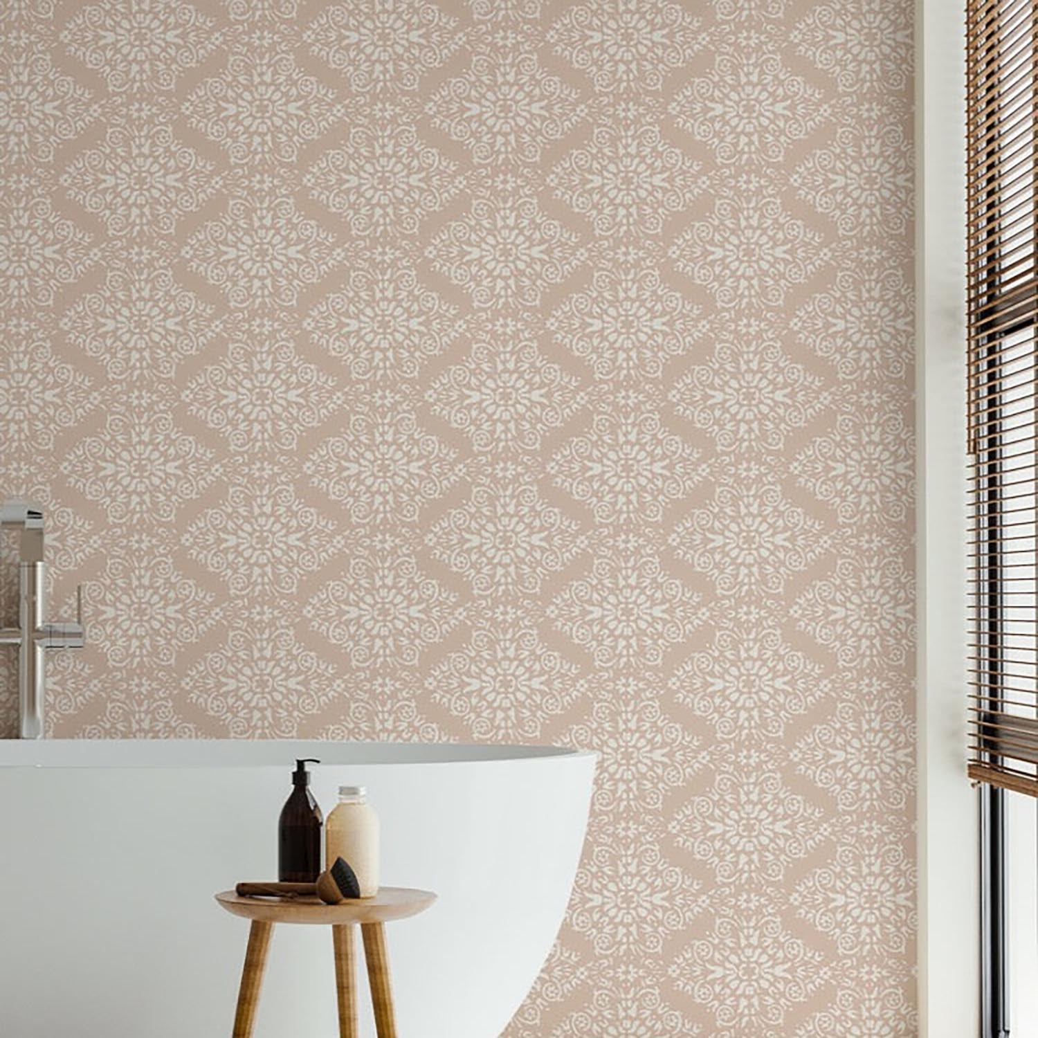 Mitchell Black Timbre Damask Wallpaper