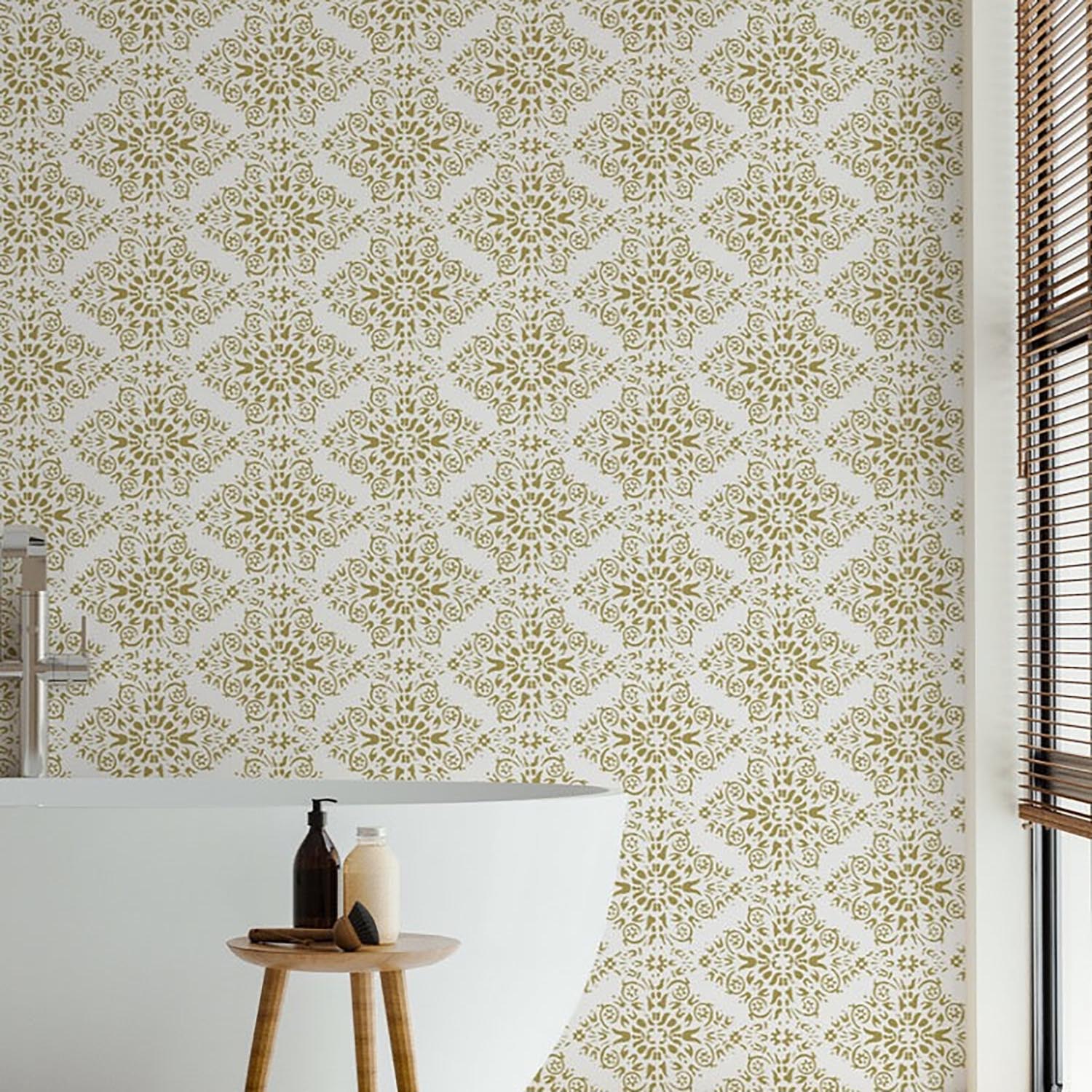 Mitchell Black Timbre Damask Wallpaper