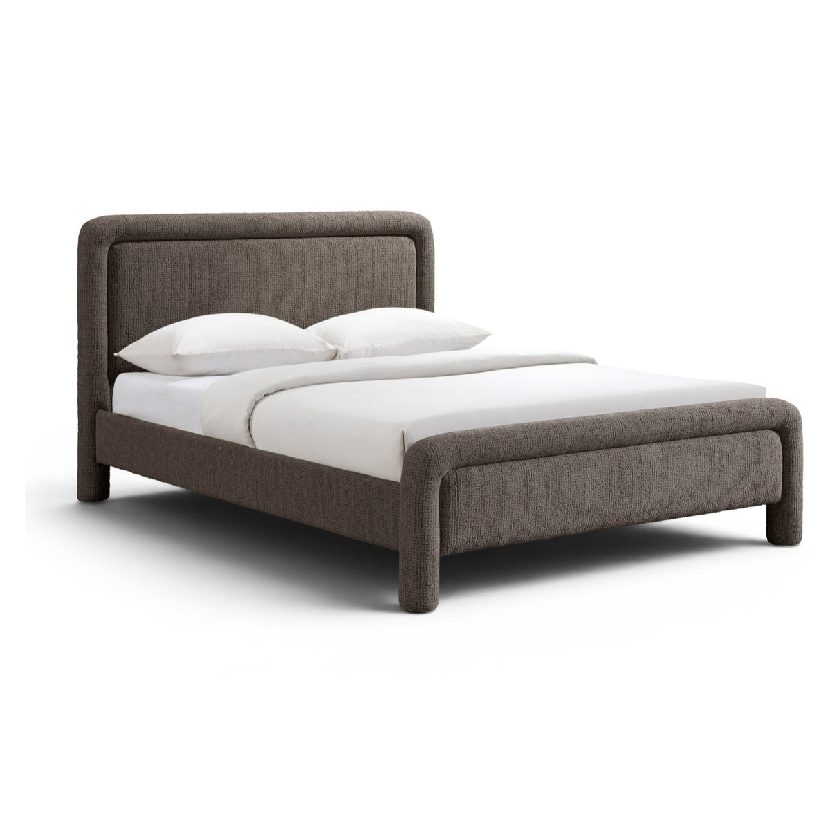 Baylor Brown Fabric Withinterwoven Chenille Upholstered Bed