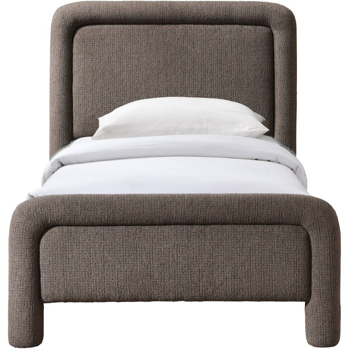 Baylor Brown Fabric Withinterwoven Chenille Upholstered Bed