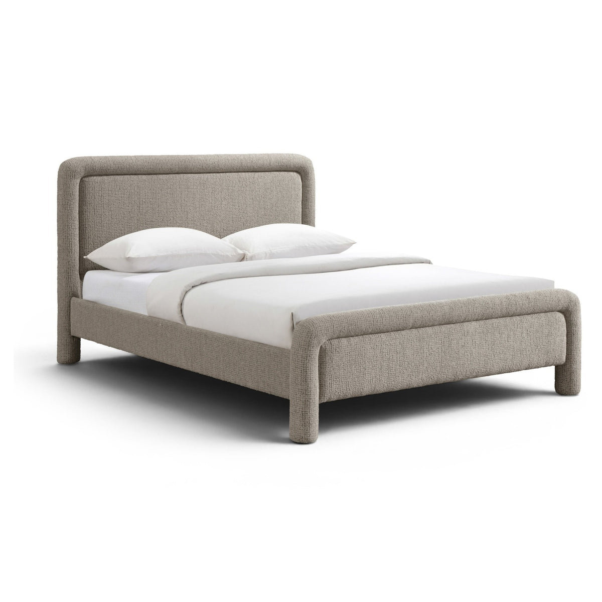 Baylor Taupe Fabric Withinterwoven Chenille Upholstered Bed