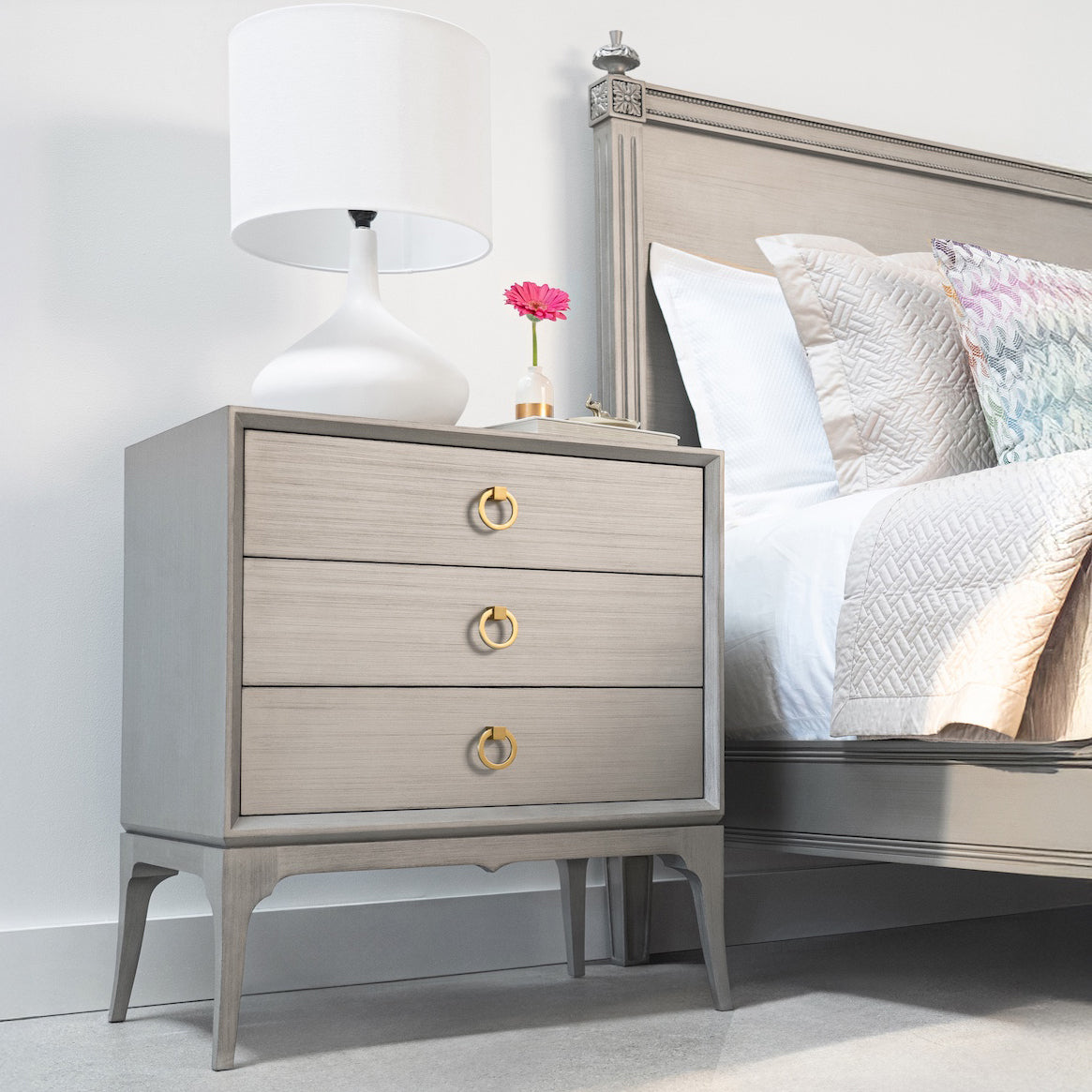 Redford House Bennett 3 Drawer Nightstand Set of 2