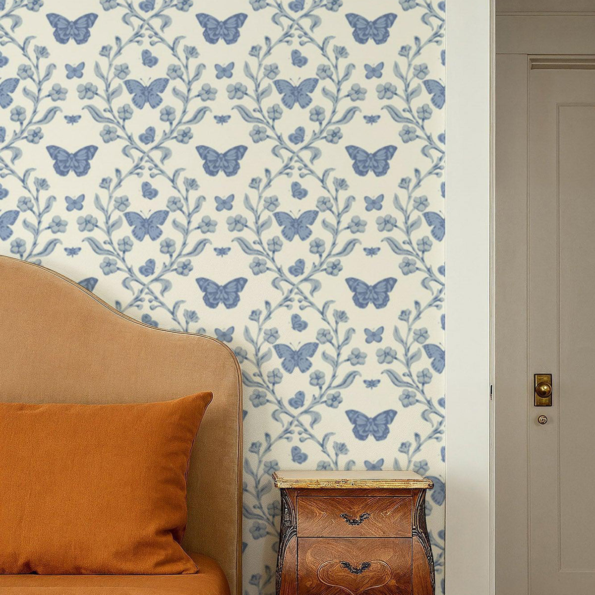 Mitchell Black Butterfly Garden Wallpaper