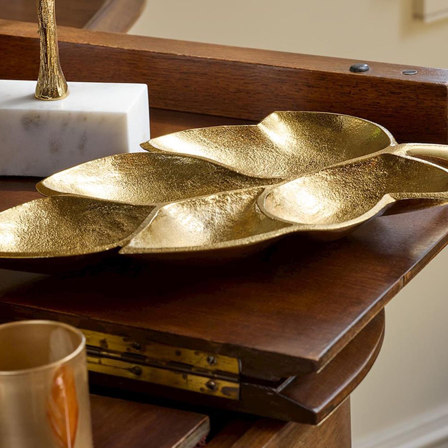 Golden Chestnut Leaf Tray