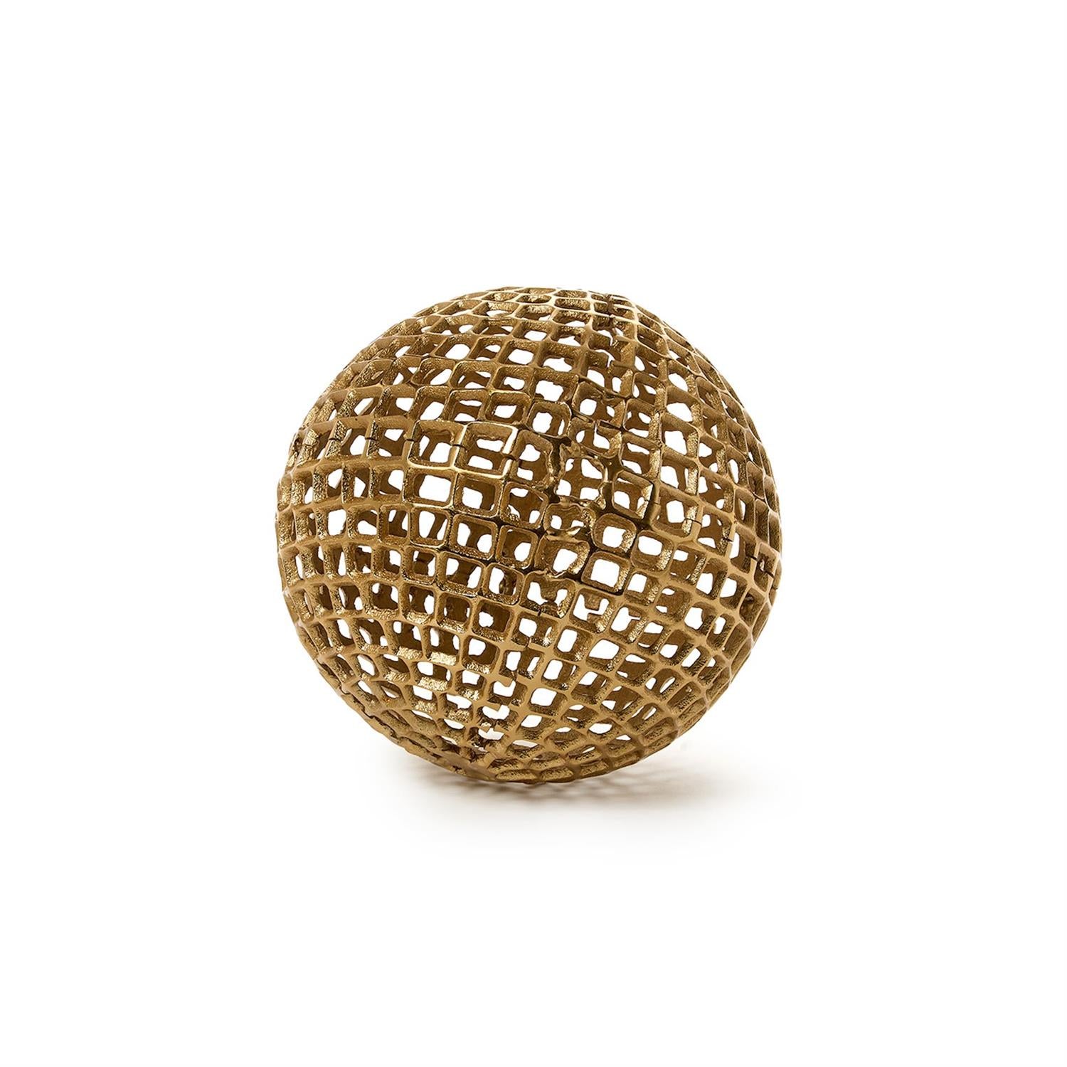 Gold Metal Decorative Sphere Set of 3