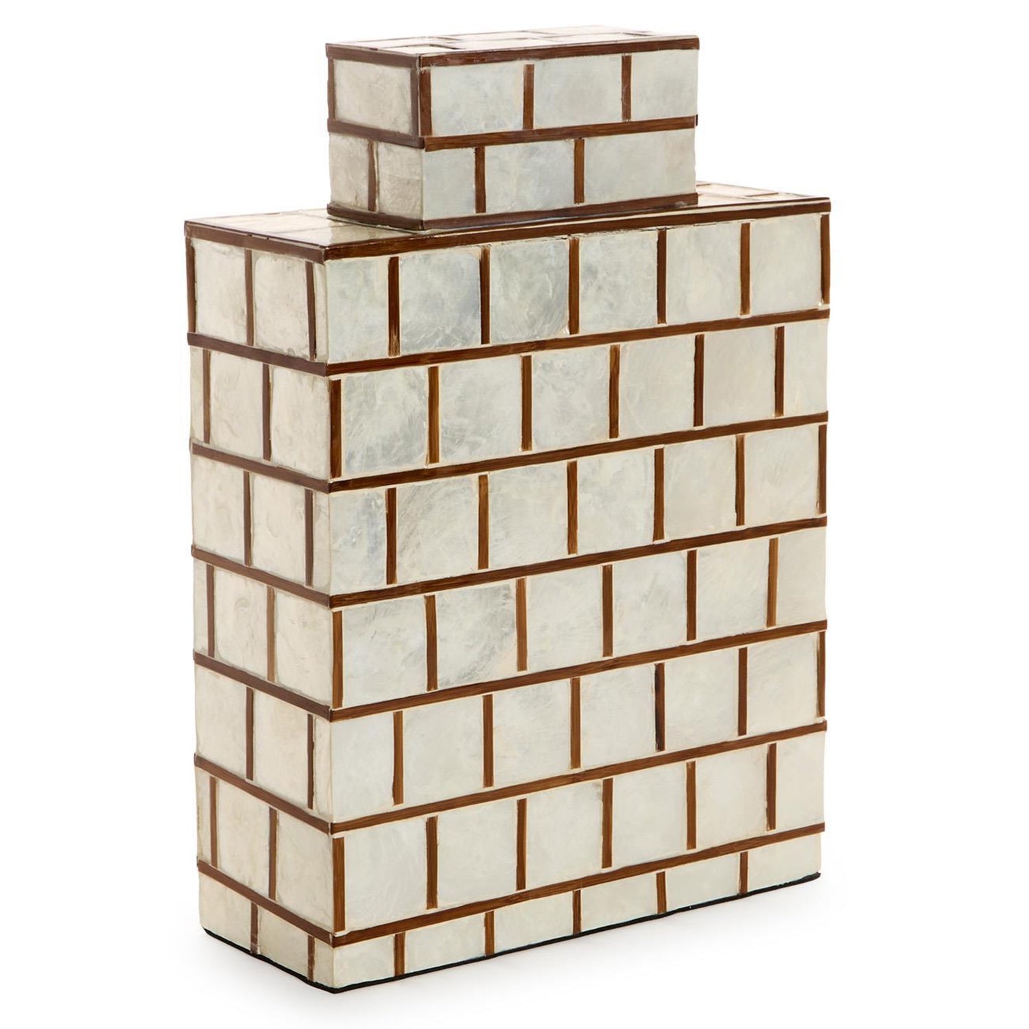 Bamboo/Capiz Shell Decorative Covered Jar