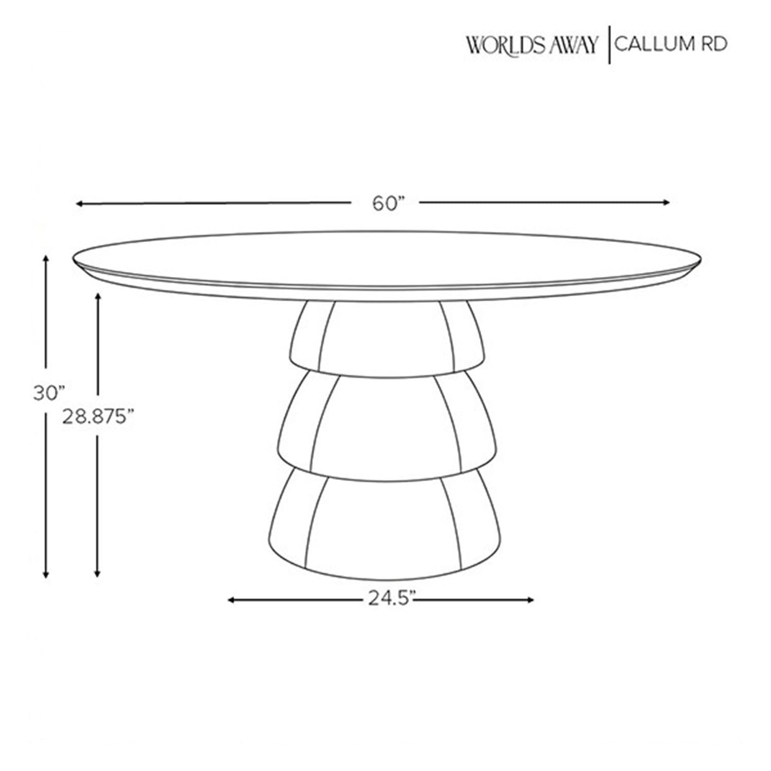 Worlds Away Callum Round Dining Table