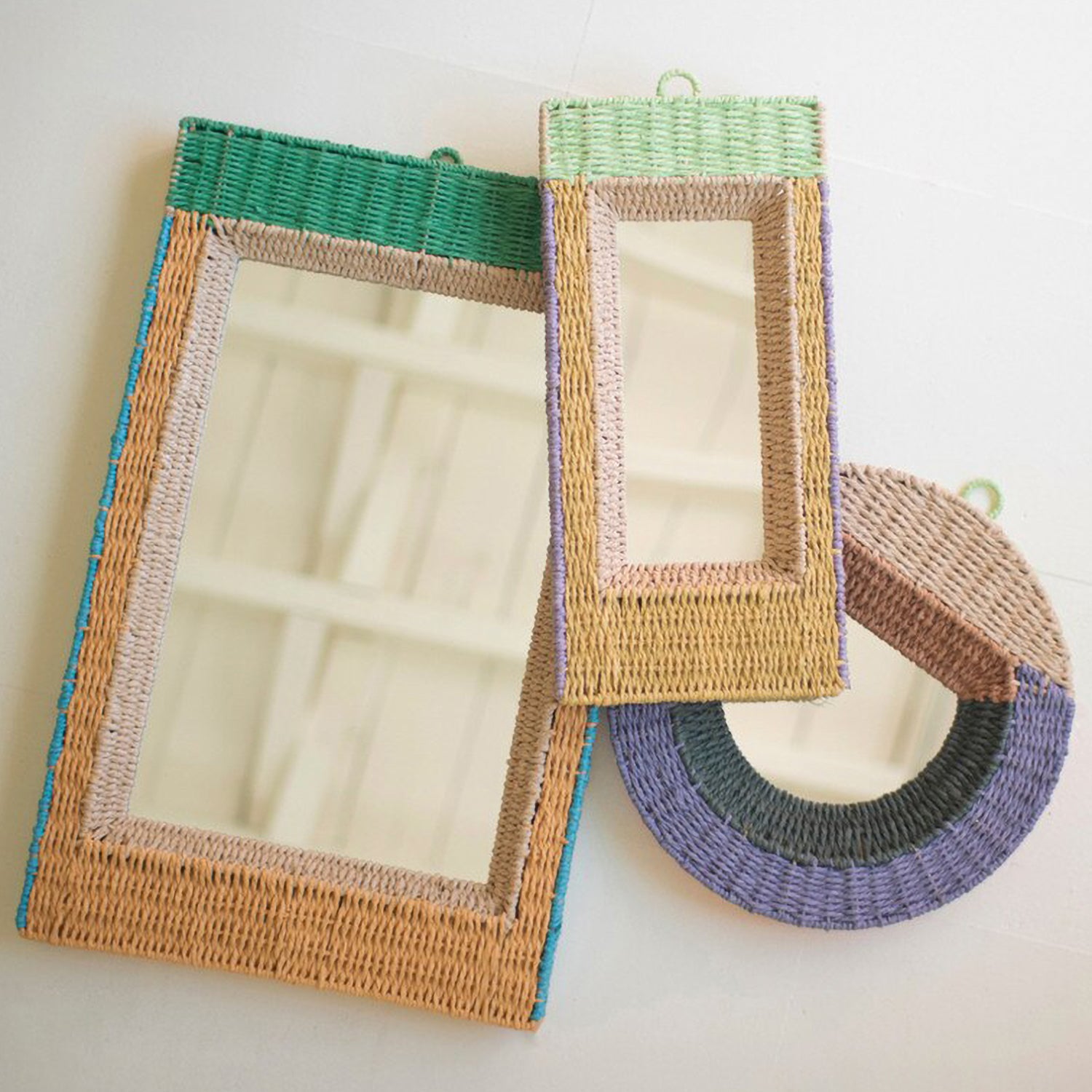 Recycled Paper Framed Mirror Set of 3