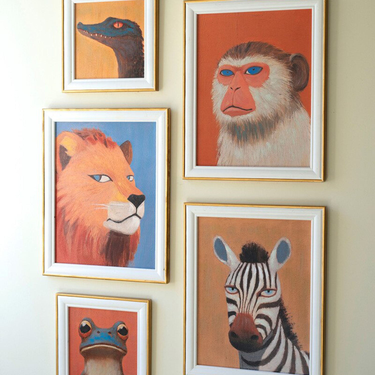 Animal Prints Framed Artwork Set of 5
