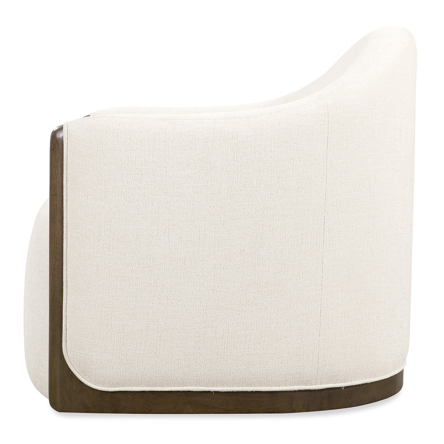 Hooker Furniture Cora Beige Swivel Chair, styled in a room setting