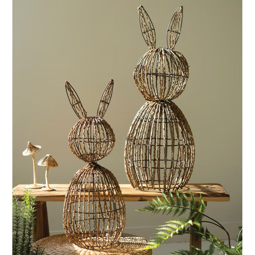 Twig and Iron Rabbit Set of 2
