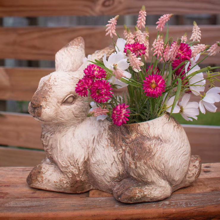 Rabbit Faux Concrete Planter