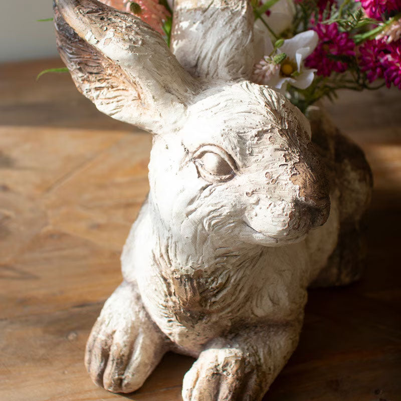 Rabbit Faux Concrete Planter