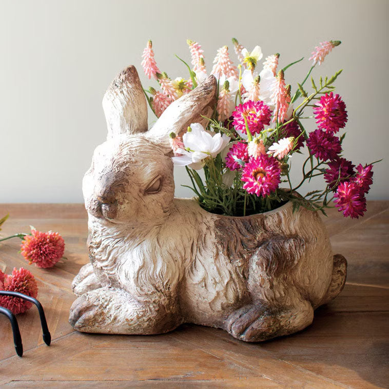 Rabbit Faux Concrete Planter