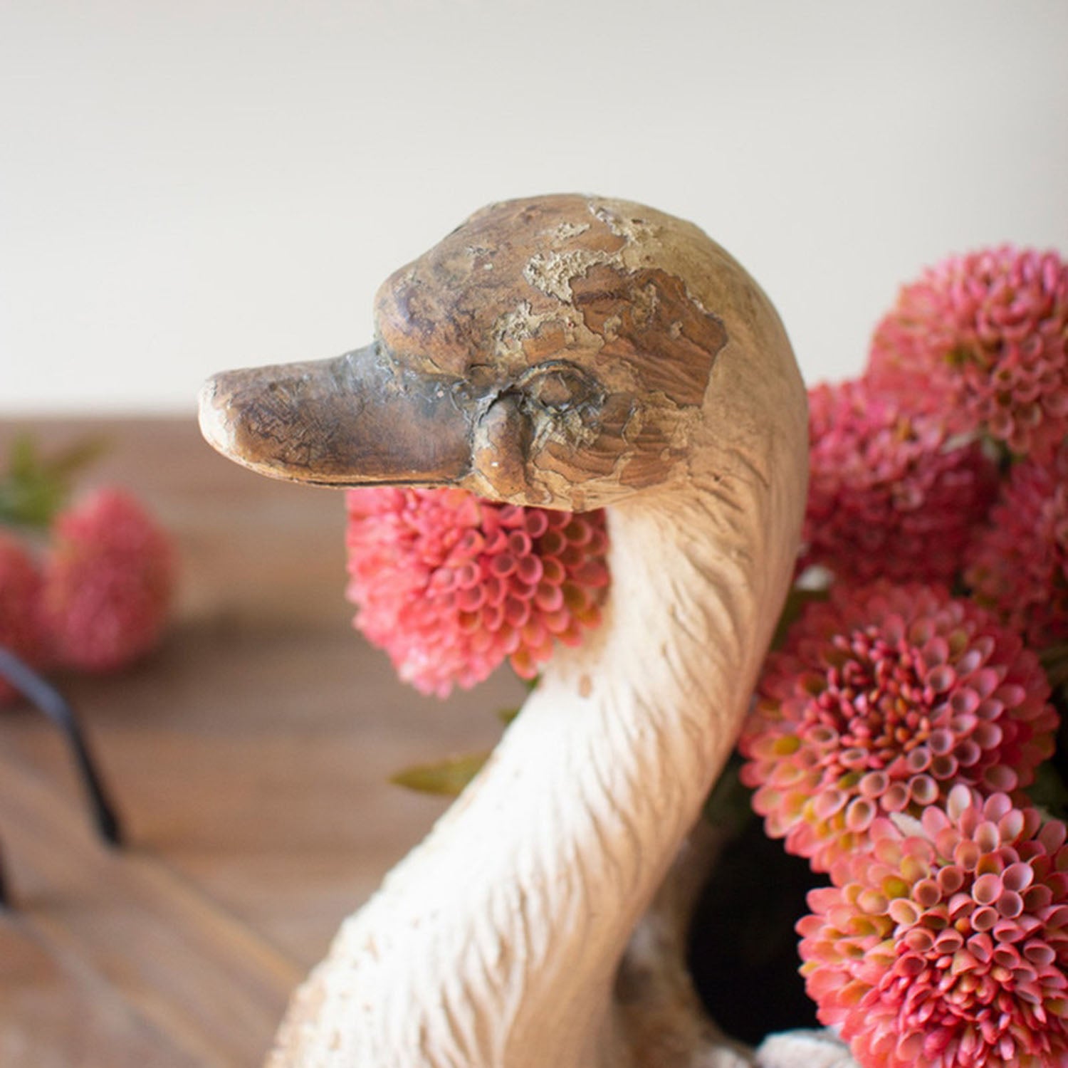 Faux Concrete Swan Planter