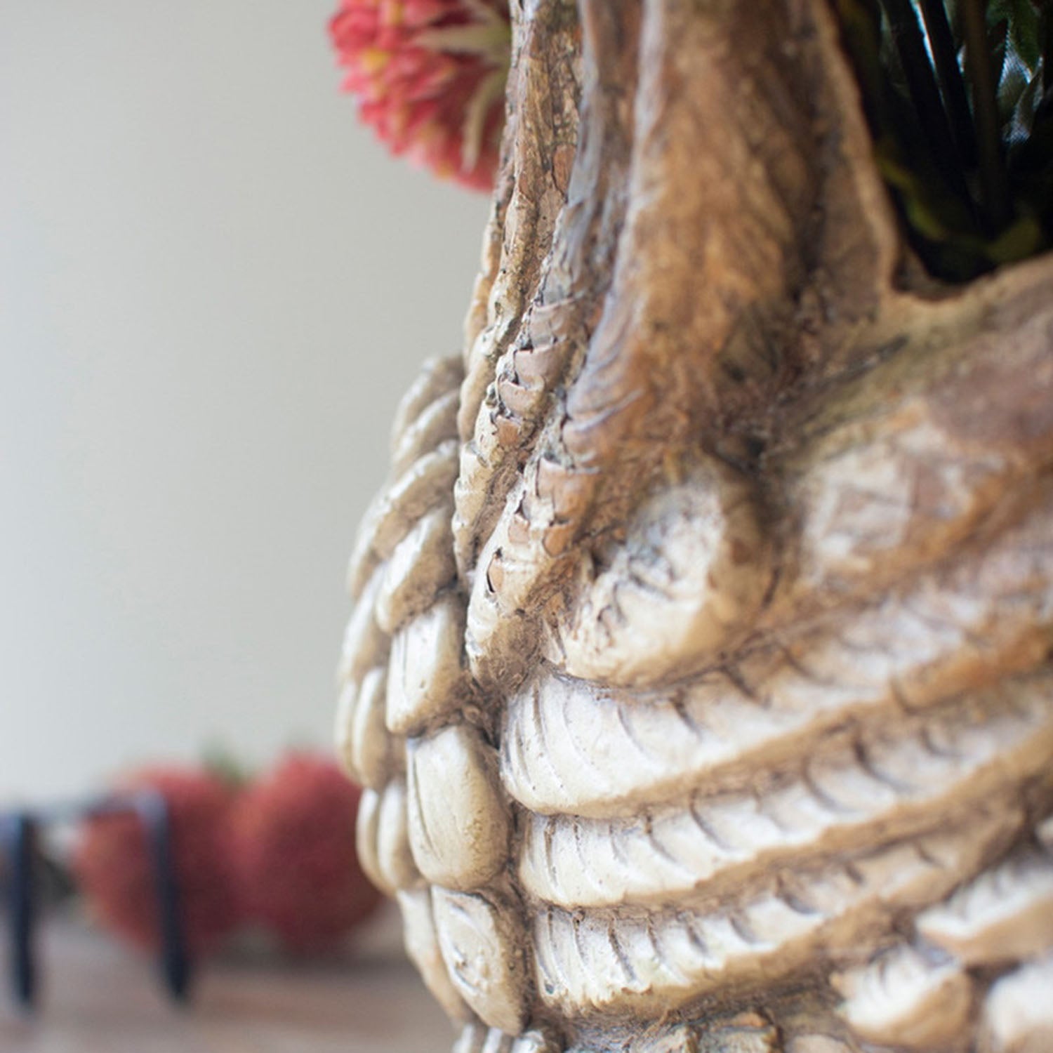 Faux Concrete Swan Planter