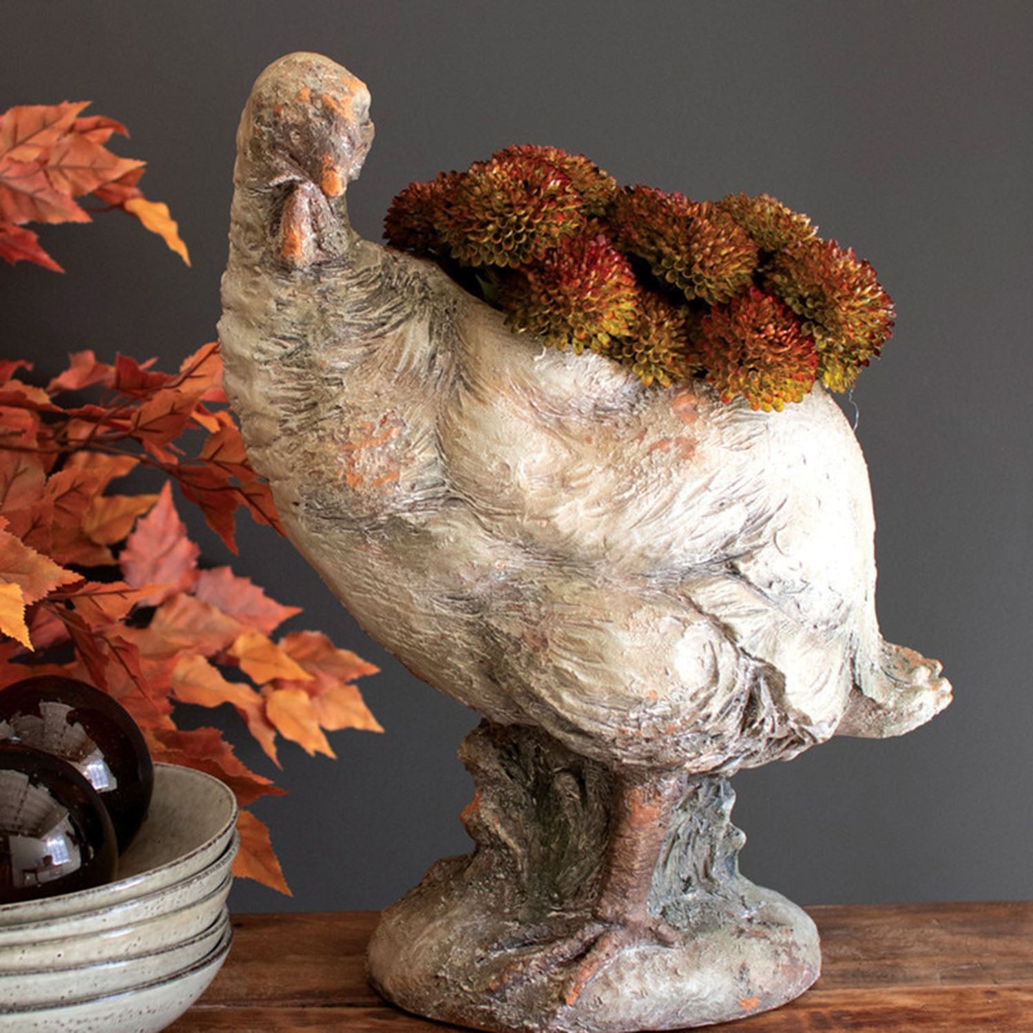 Faux Concrete Turkey Planter
