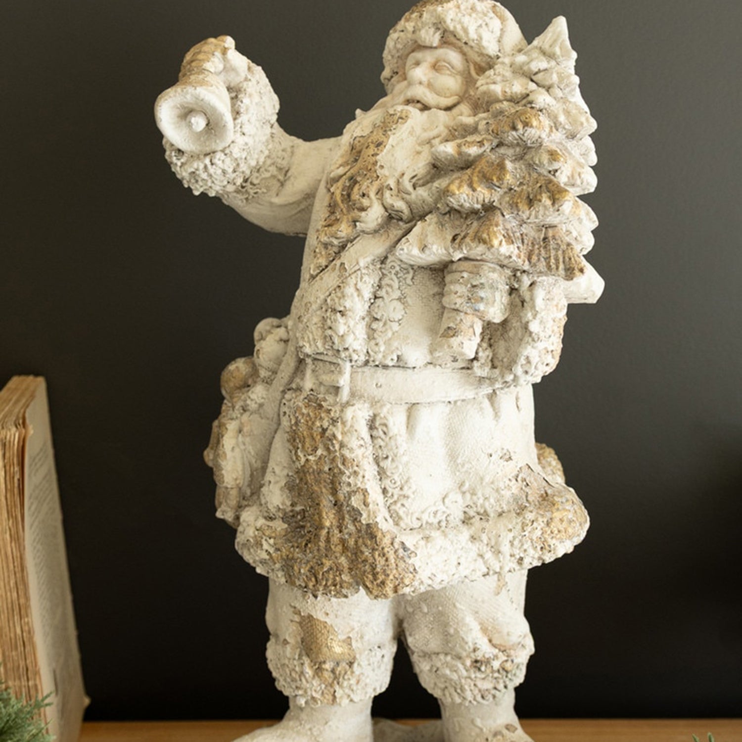 Faux Concrete Santa 18"T