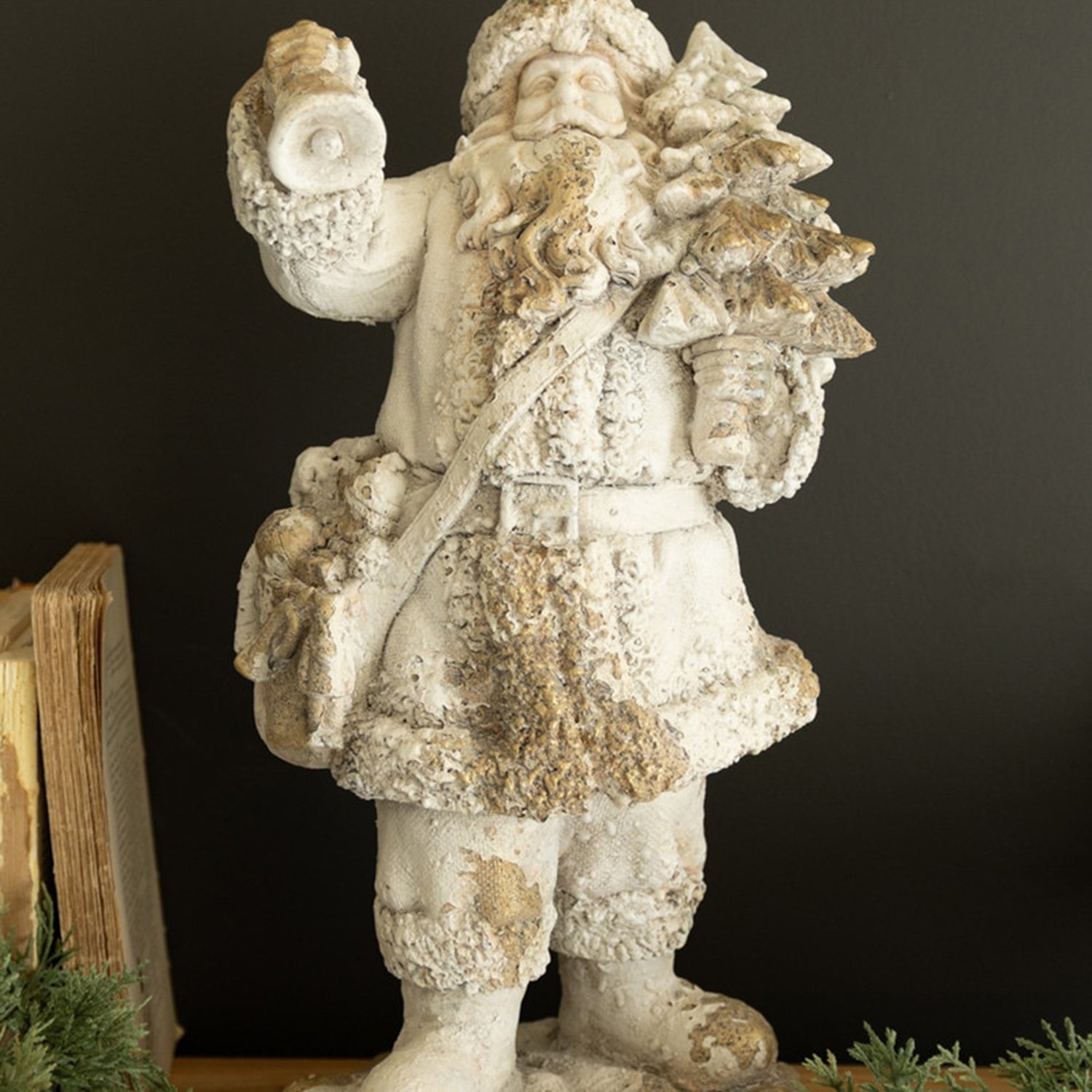 Faux Concrete Santa 18"T