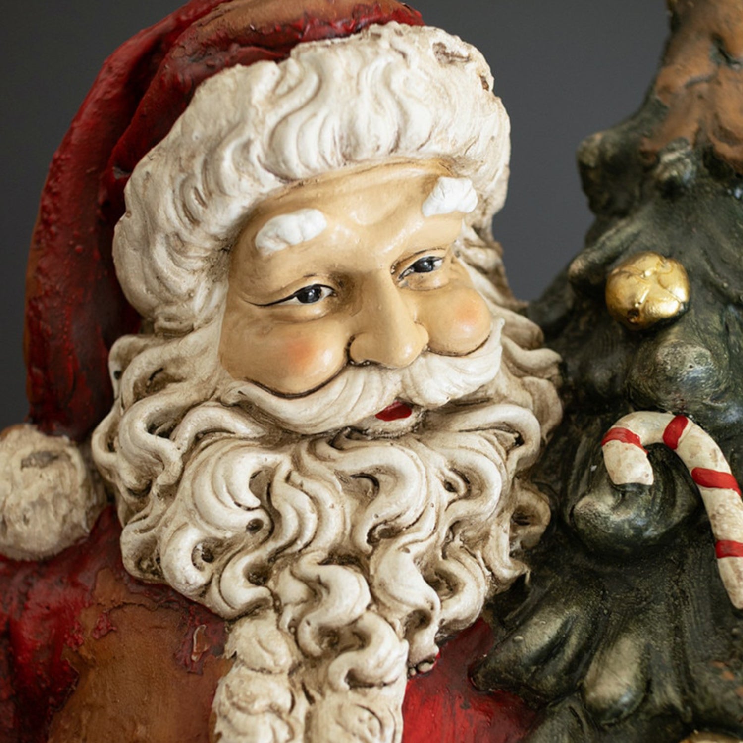 Faux Concrete Santa with Bell