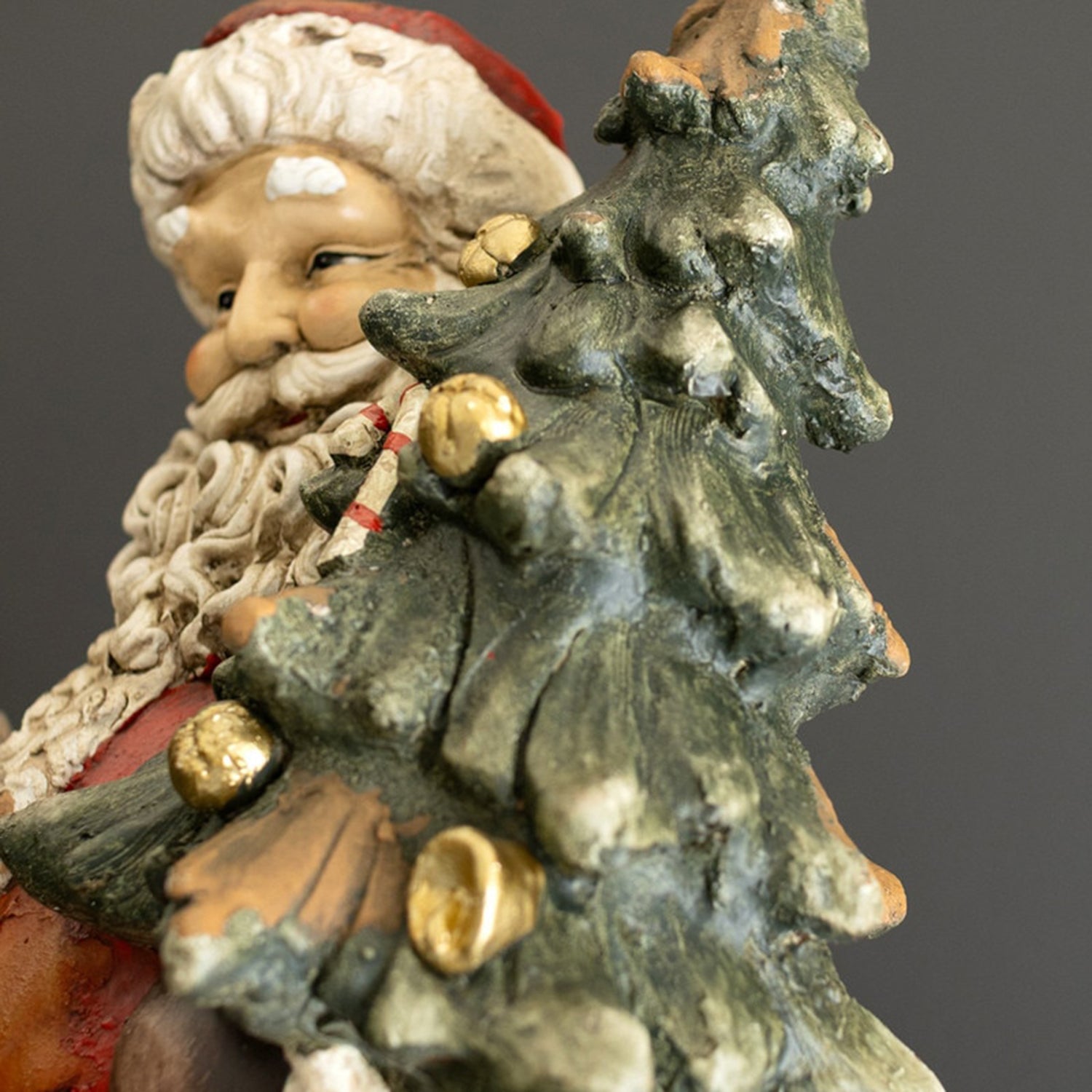 Faux Concrete Santa with Bell