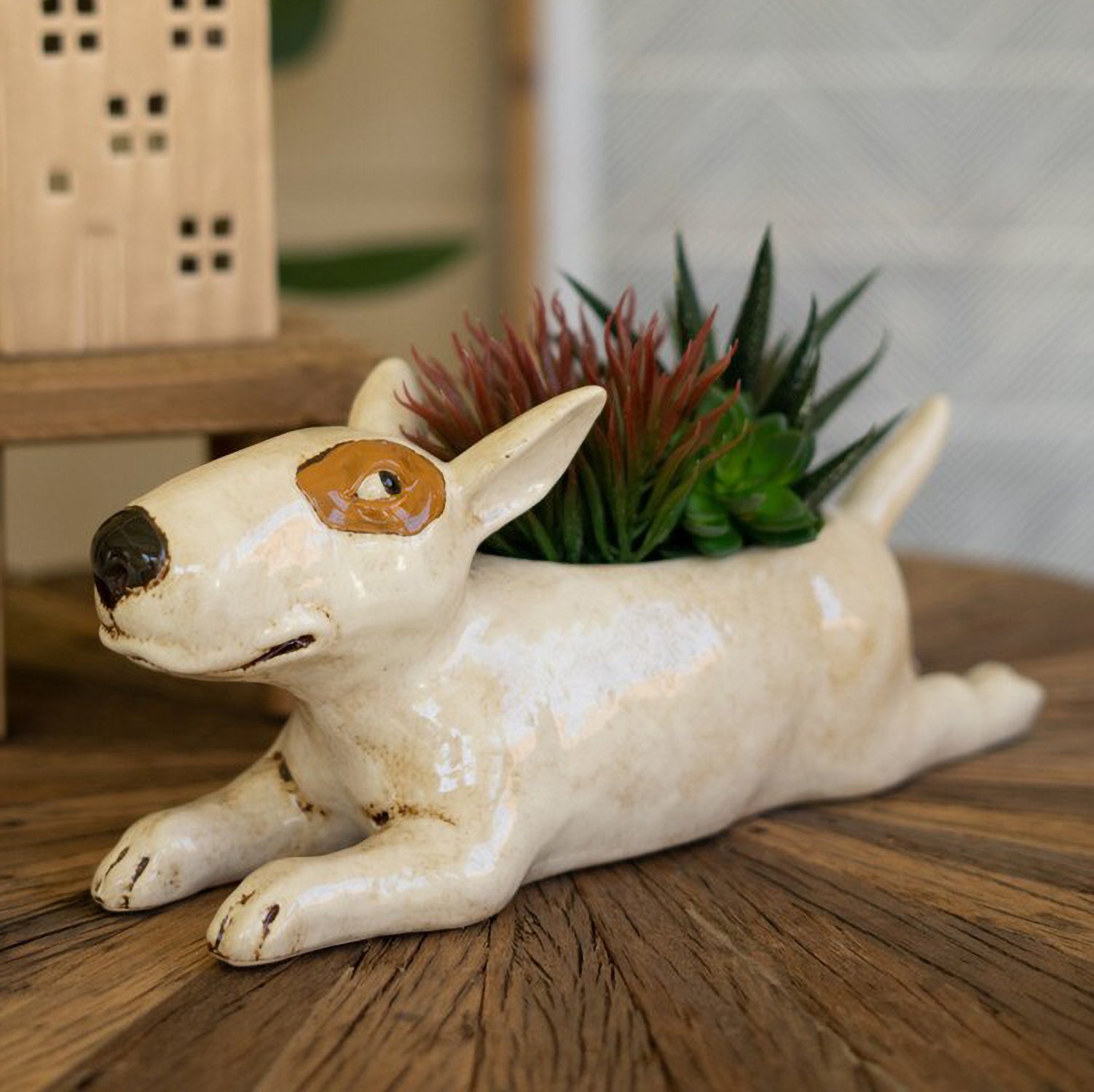 Ceramic Bull Terrier Planter