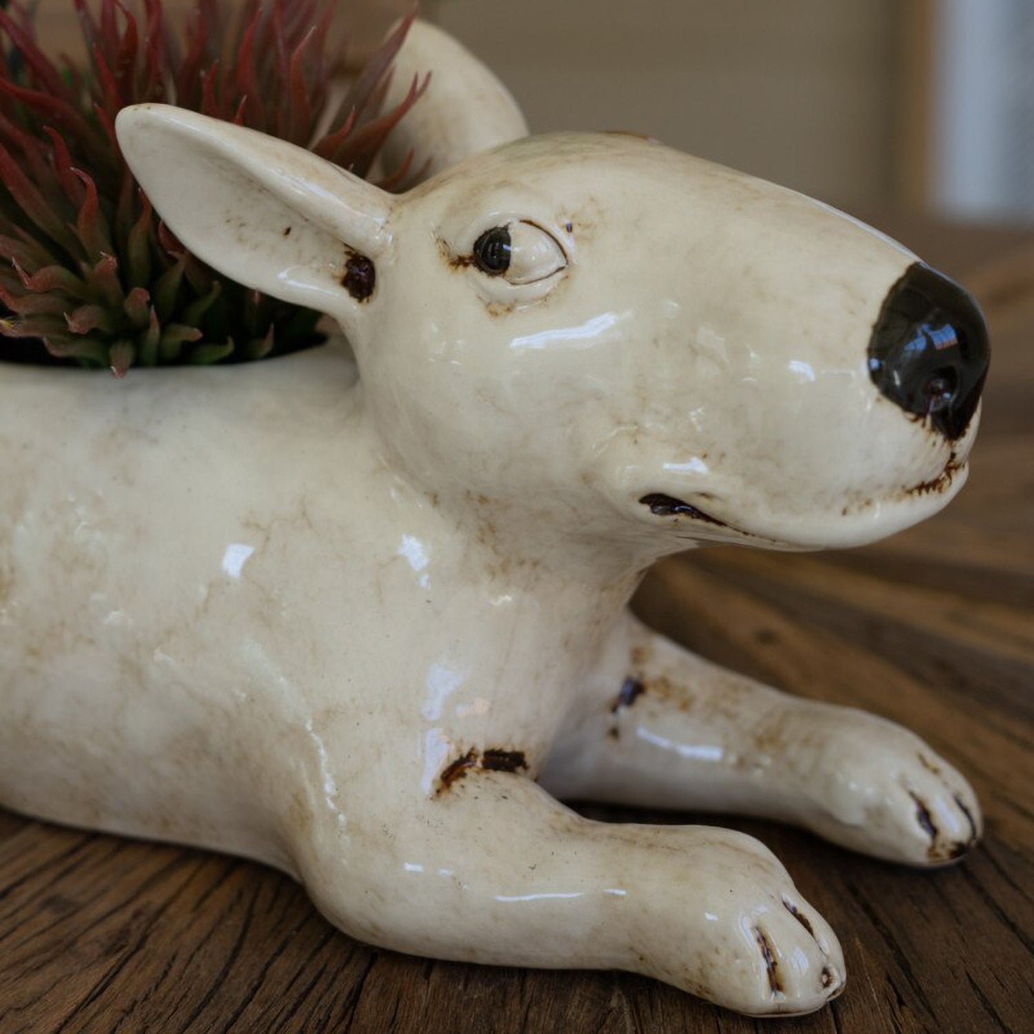 Ceramic Bull Terrier Planter