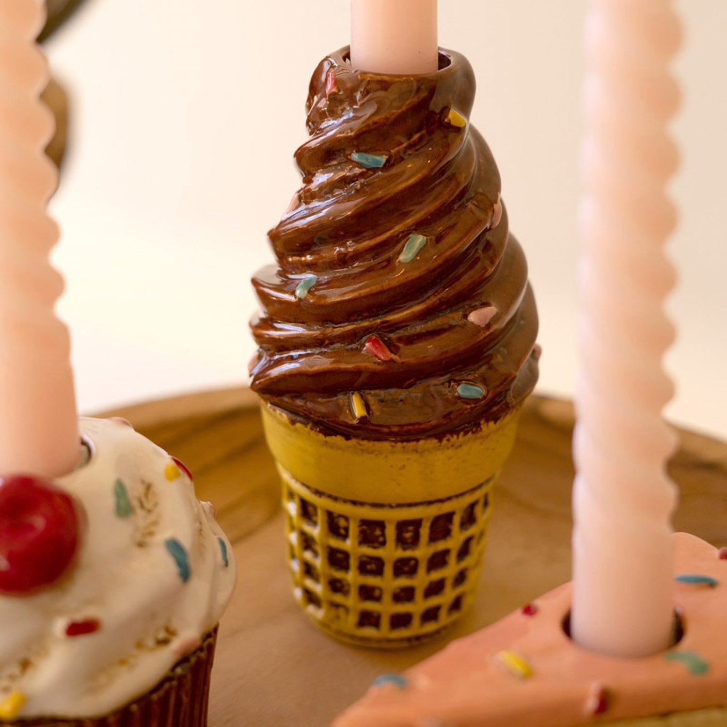 Dessert Taper Candle Holder Set of 3