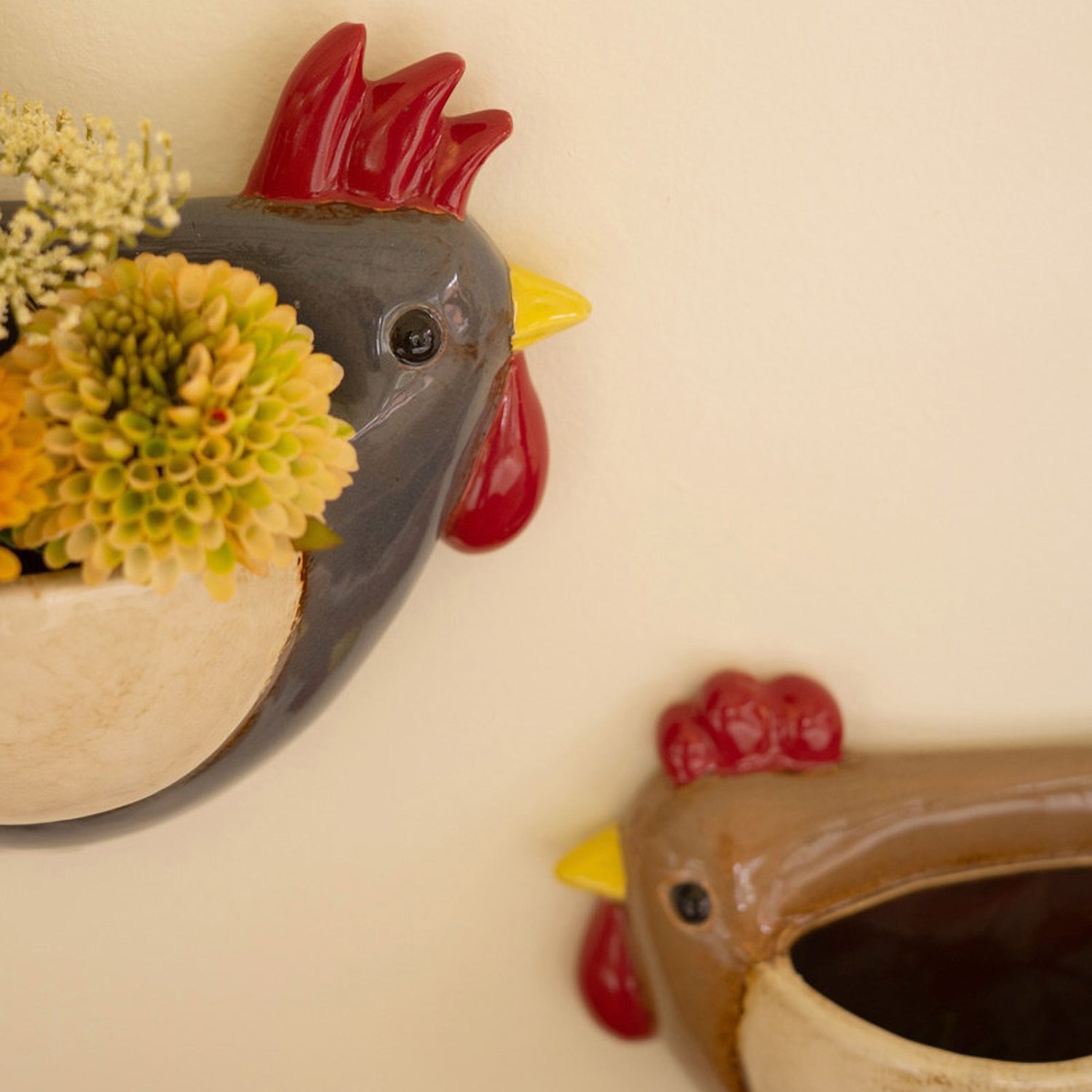 Chicken Wall Planter Set of 2