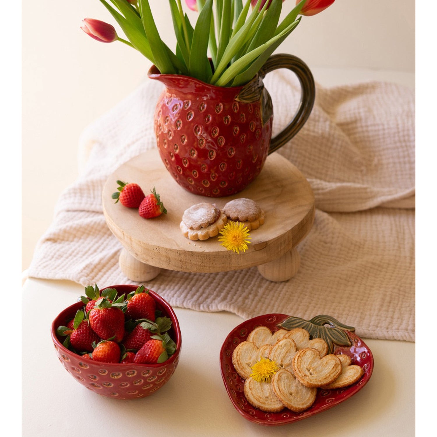 Strawberry Ceramic Pitcher